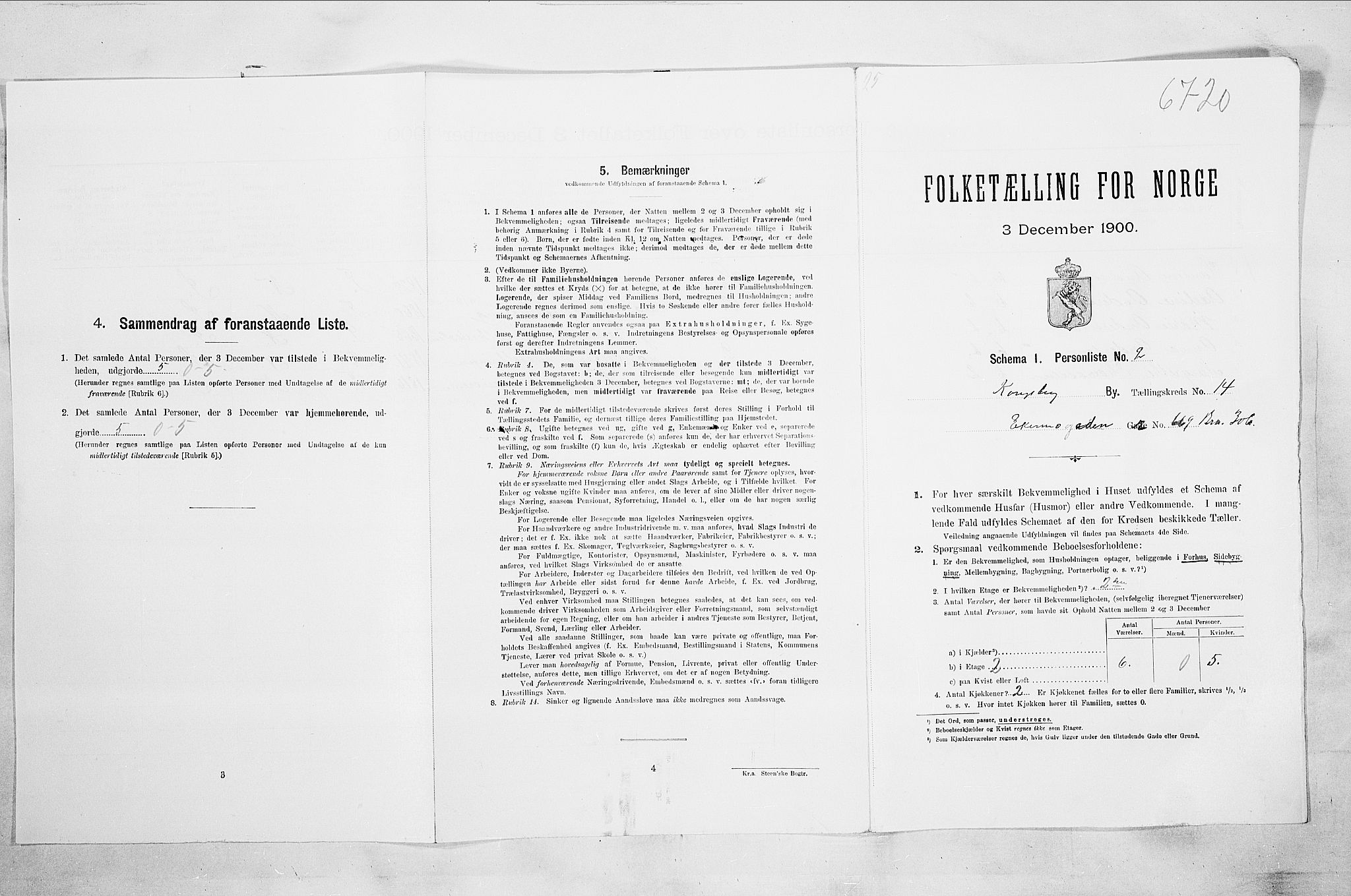 RA, Folketelling 1900 for 0604 Kongsberg kjøpstad, 1900, s. 2693