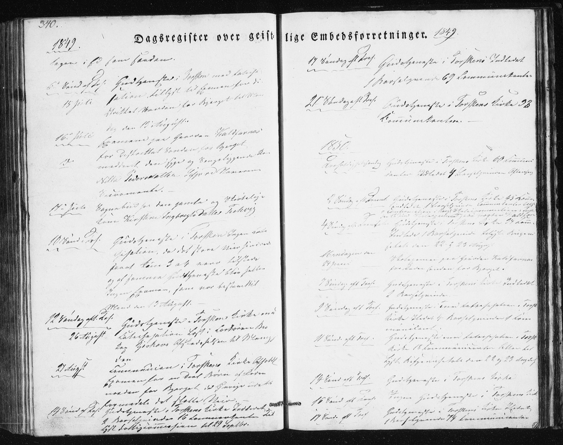 Berg sokneprestkontor, SATØ/S-1318/G/Ga/Gab/L0011klokker: Klokkerbok nr. 11, 1833-1878, s. 340