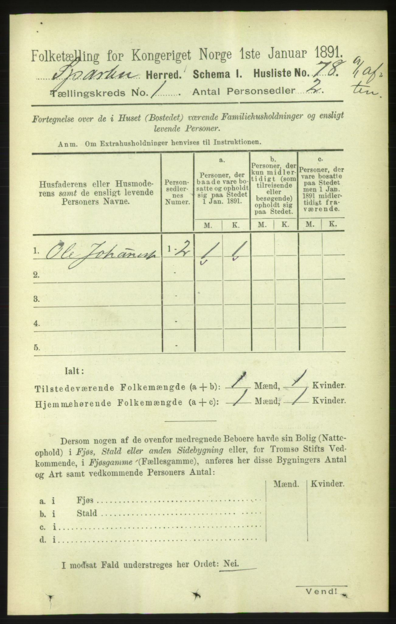 RA, Folketelling 1891 for 1731 Sparbu herred, 1891, s. 104