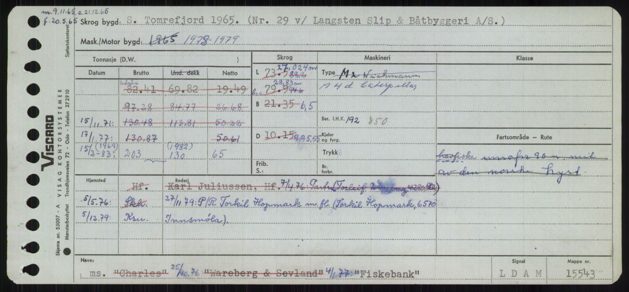 Sjøfartsdirektoratet med forløpere, Skipsmålingen, RA/S-1627/H/Ha/L0002/0001: Fartøy, Eik-Hill / Fartøy, Eik-F, s. 437