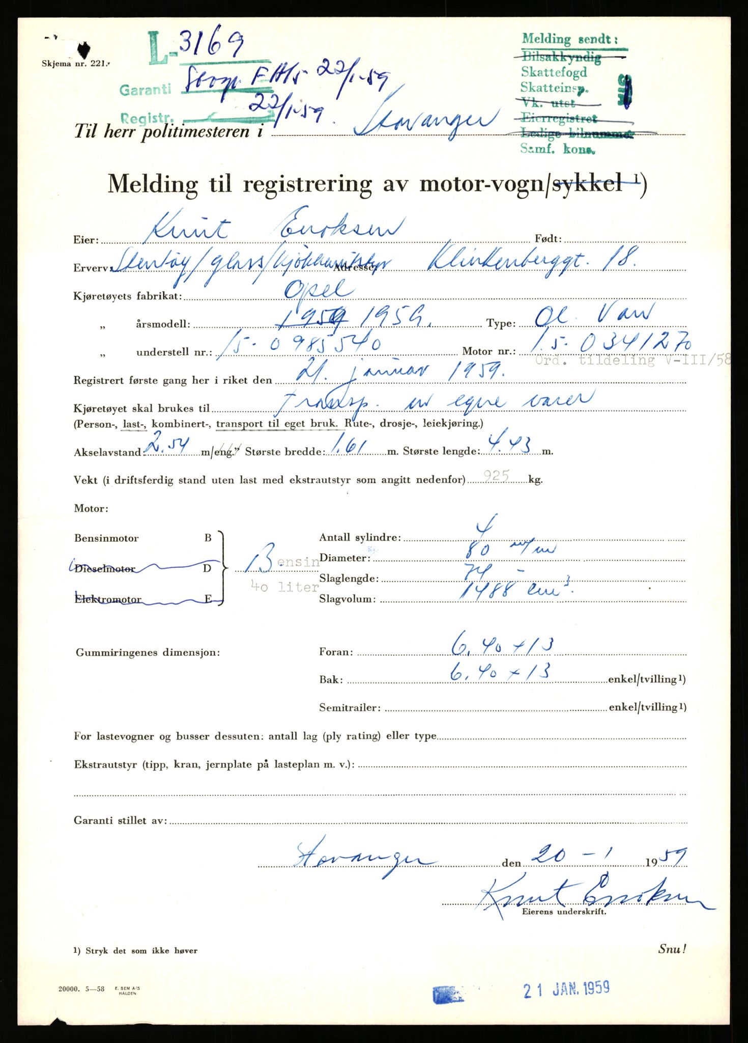 Stavanger trafikkstasjon, SAST/A-101942/0/F/L0009: L-3000 - L-3349, 1930-1971, s. 1016