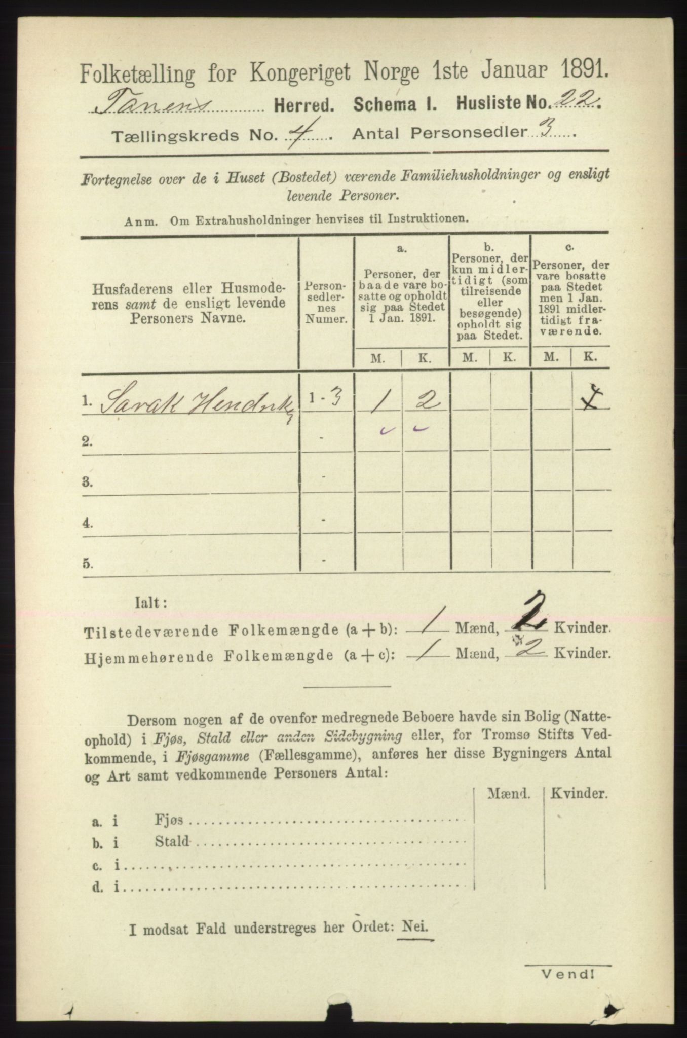 RA, Folketelling 1891 for 2025 Tana herred, 1891, s. 1737