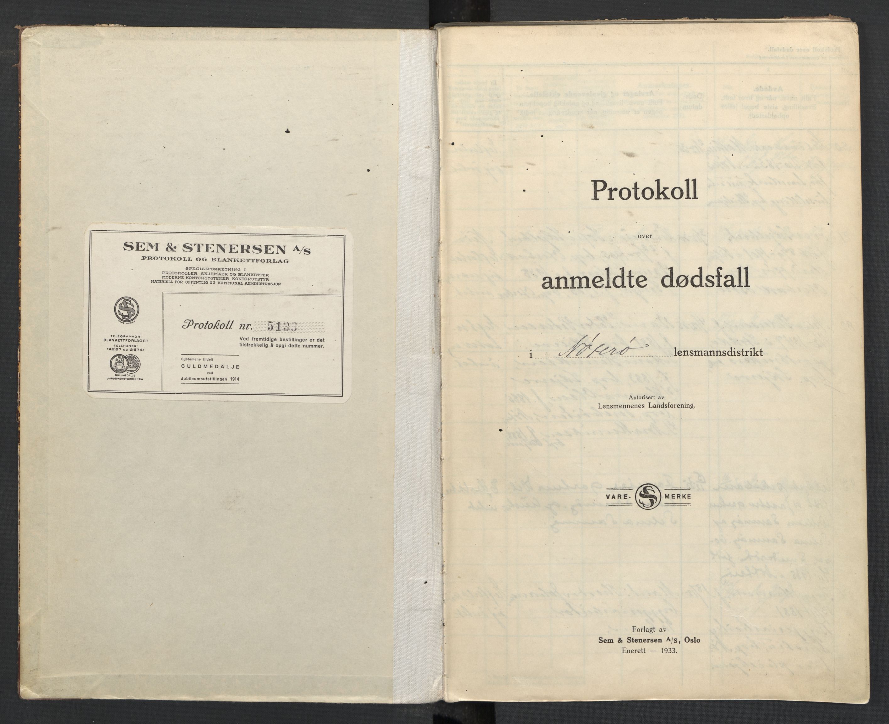 Nøtterøy lensmannskontor, SAKO/A-540/H/Ha/L0006: Dødsfallsprotokoll, 1935-1940