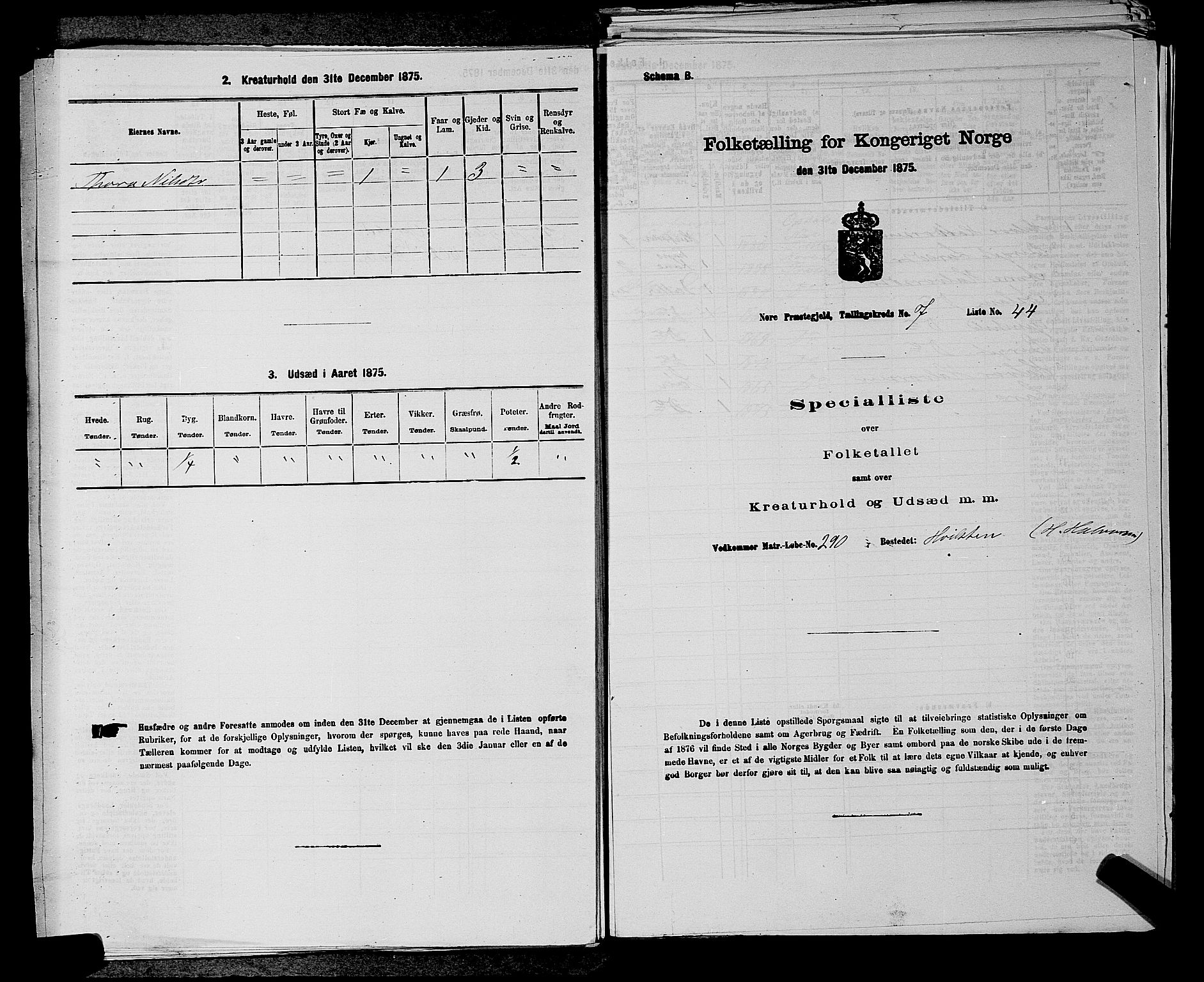 SAKO, Folketelling 1875 for 0633P Nore prestegjeld, 1875, s. 898