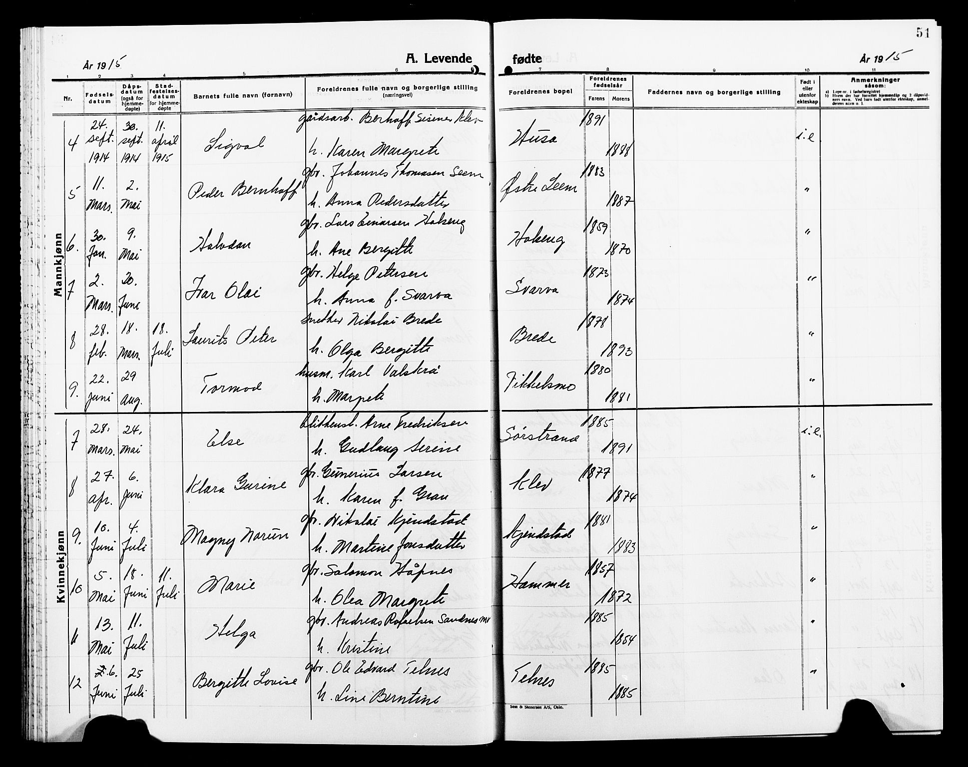 Ministerialprotokoller, klokkerbøker og fødselsregistre - Nord-Trøndelag, AV/SAT-A-1458/749/L0488: Ministerialbok nr. 749D04, 1903-1915, s. 51