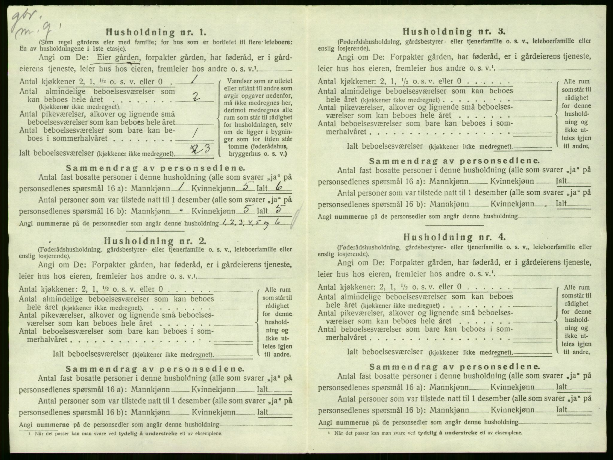 SAKO, Folketelling 1920 for 0630 Øvre Sandsvær herred, 1920, s. 909