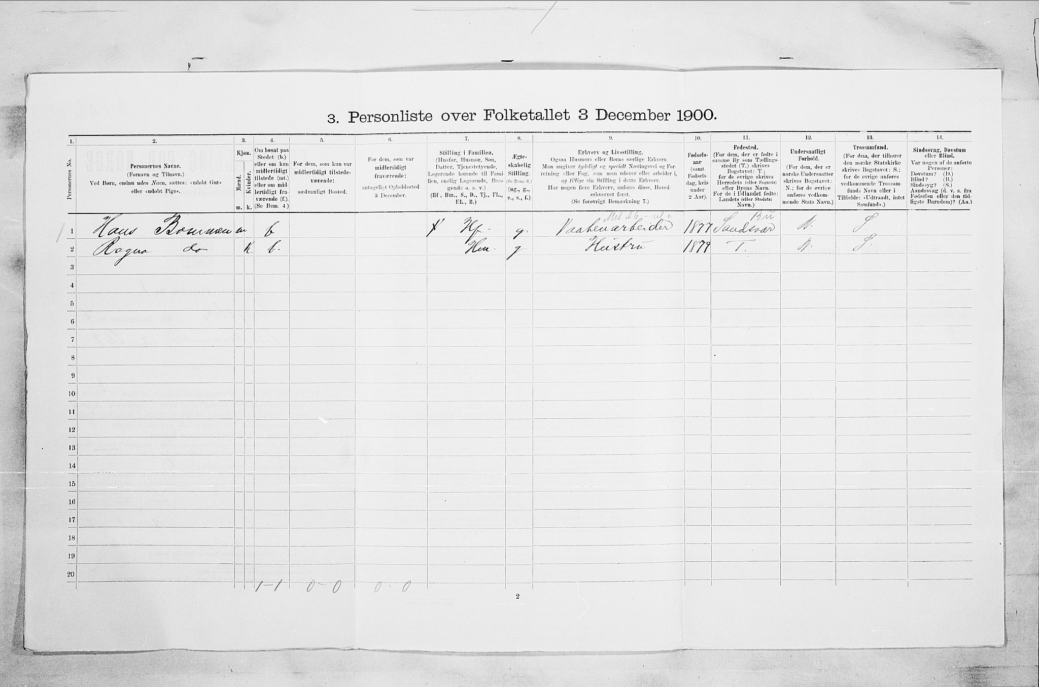 RA, Folketelling 1900 for 0604 Kongsberg kjøpstad, 1900, s. 4971