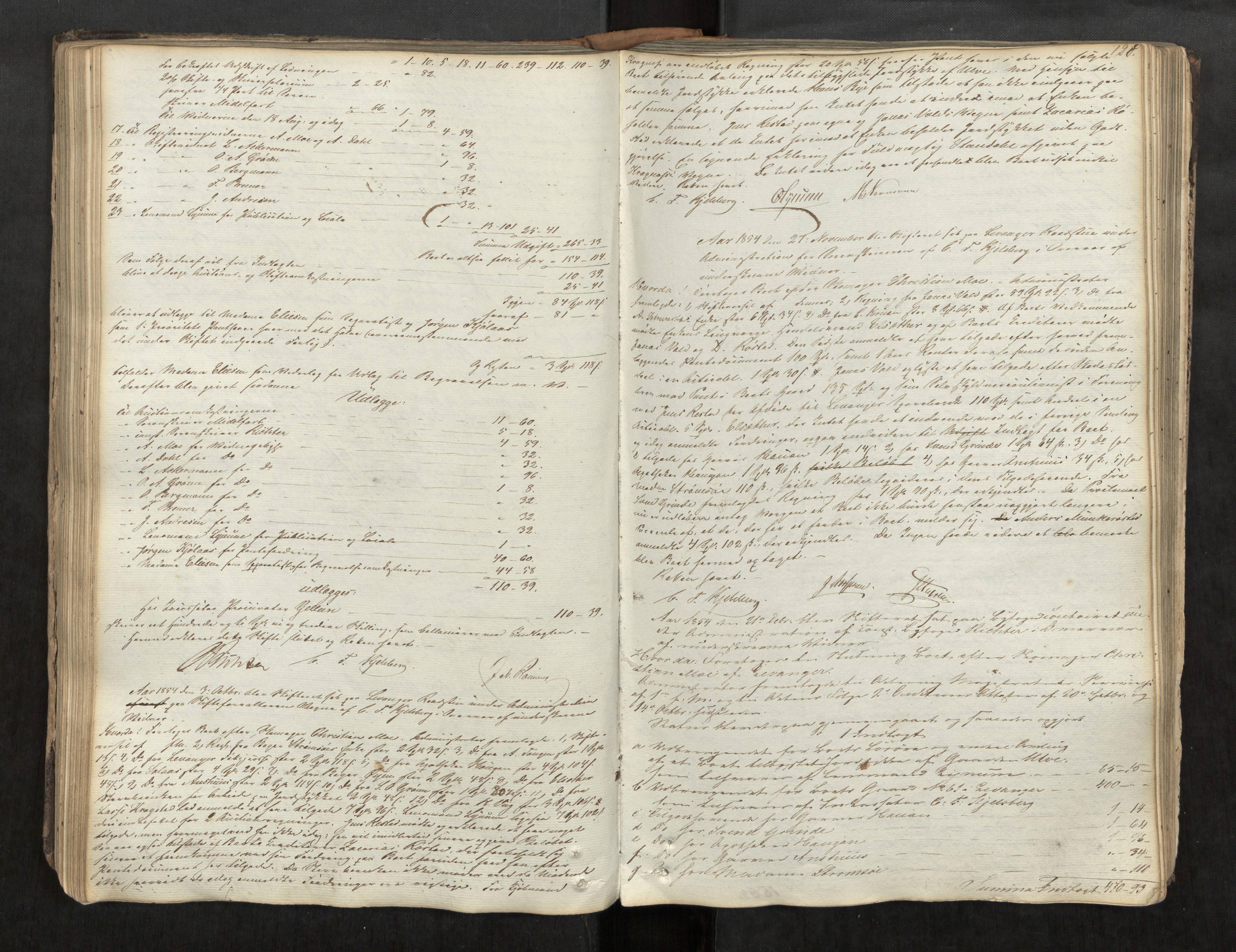 Stjør- og Verdal sorenskriveri, AV/SAT-A-4167/1/3/3A/L0060: Skifteprotokoll for Levanger, 1839-1871, s. 128