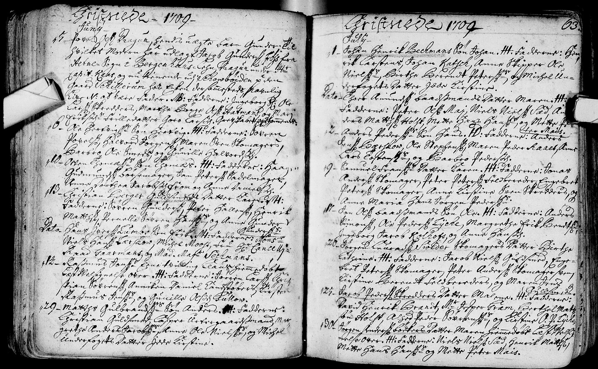 Bragernes kirkebøker, AV/SAKO-A-6/F/Fa/L0003: Ministerialbok nr. I 3, 1706-1734, s. 63
