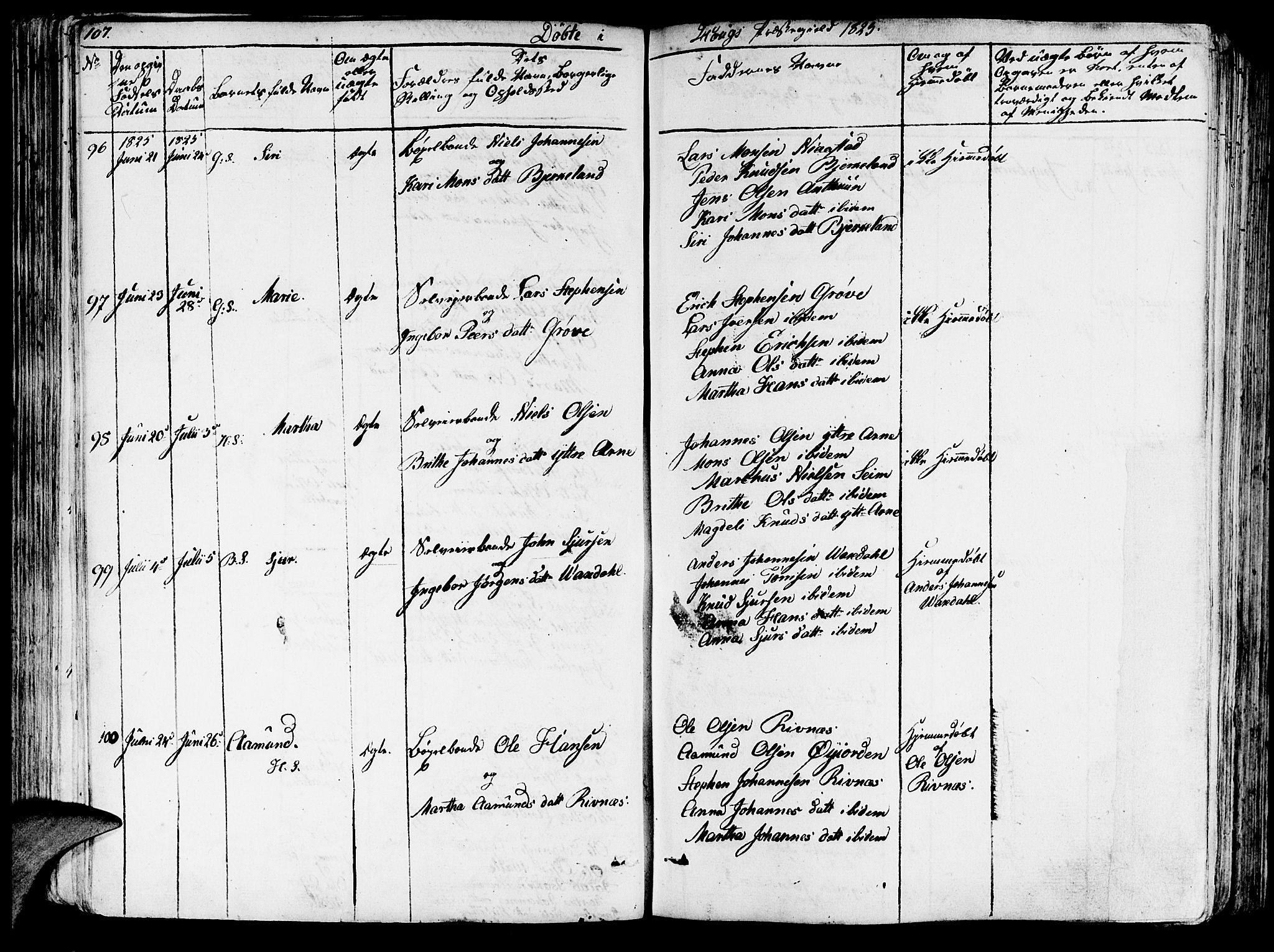 Haus sokneprestembete, SAB/A-75601/H/Haa: Ministerialbok nr. A 13, 1821-1827, s. 107
