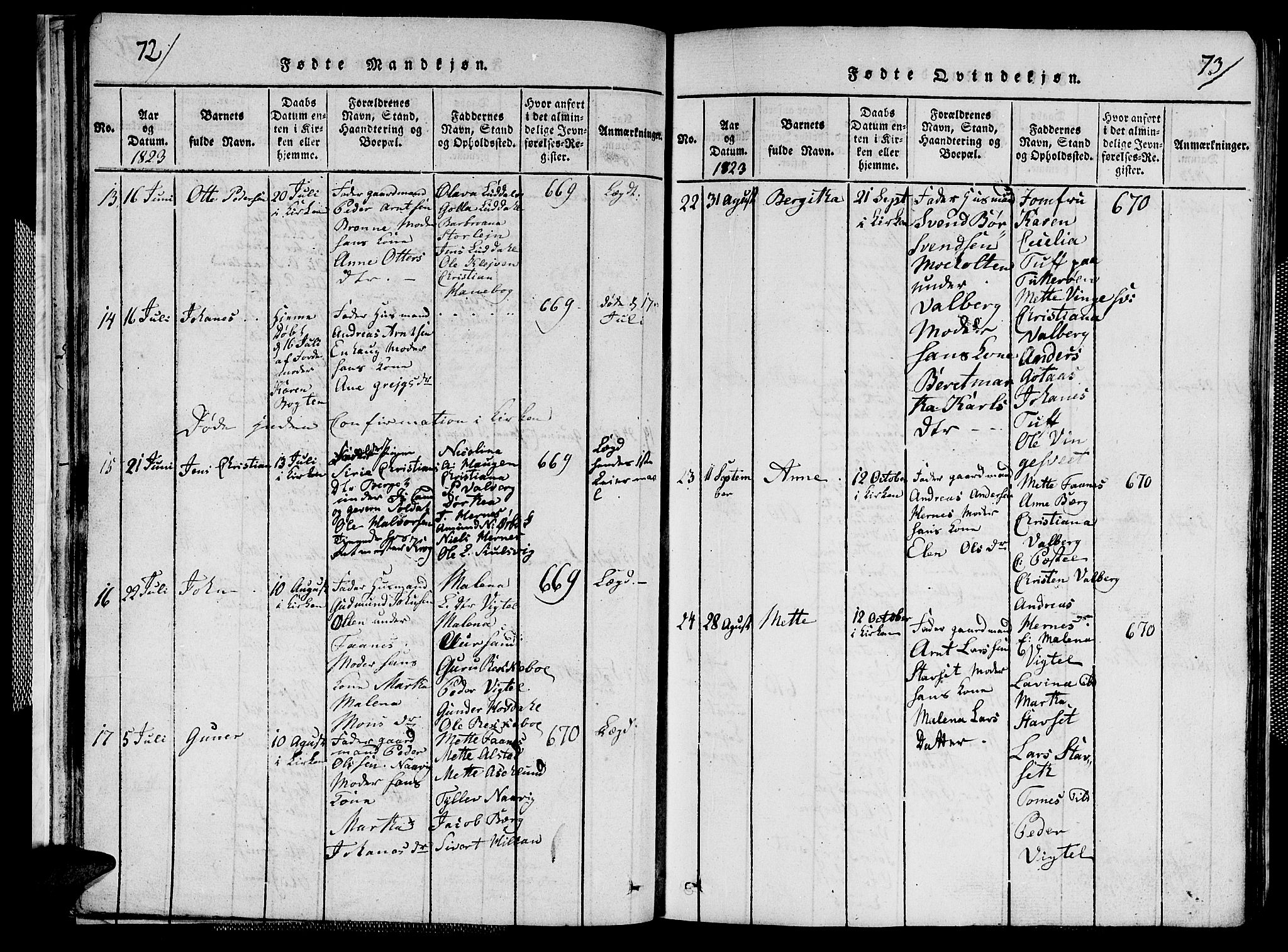 Ministerialprotokoller, klokkerbøker og fødselsregistre - Nord-Trøndelag, SAT/A-1458/713/L0124: Klokkerbok nr. 713C01, 1817-1827, s. 72-73