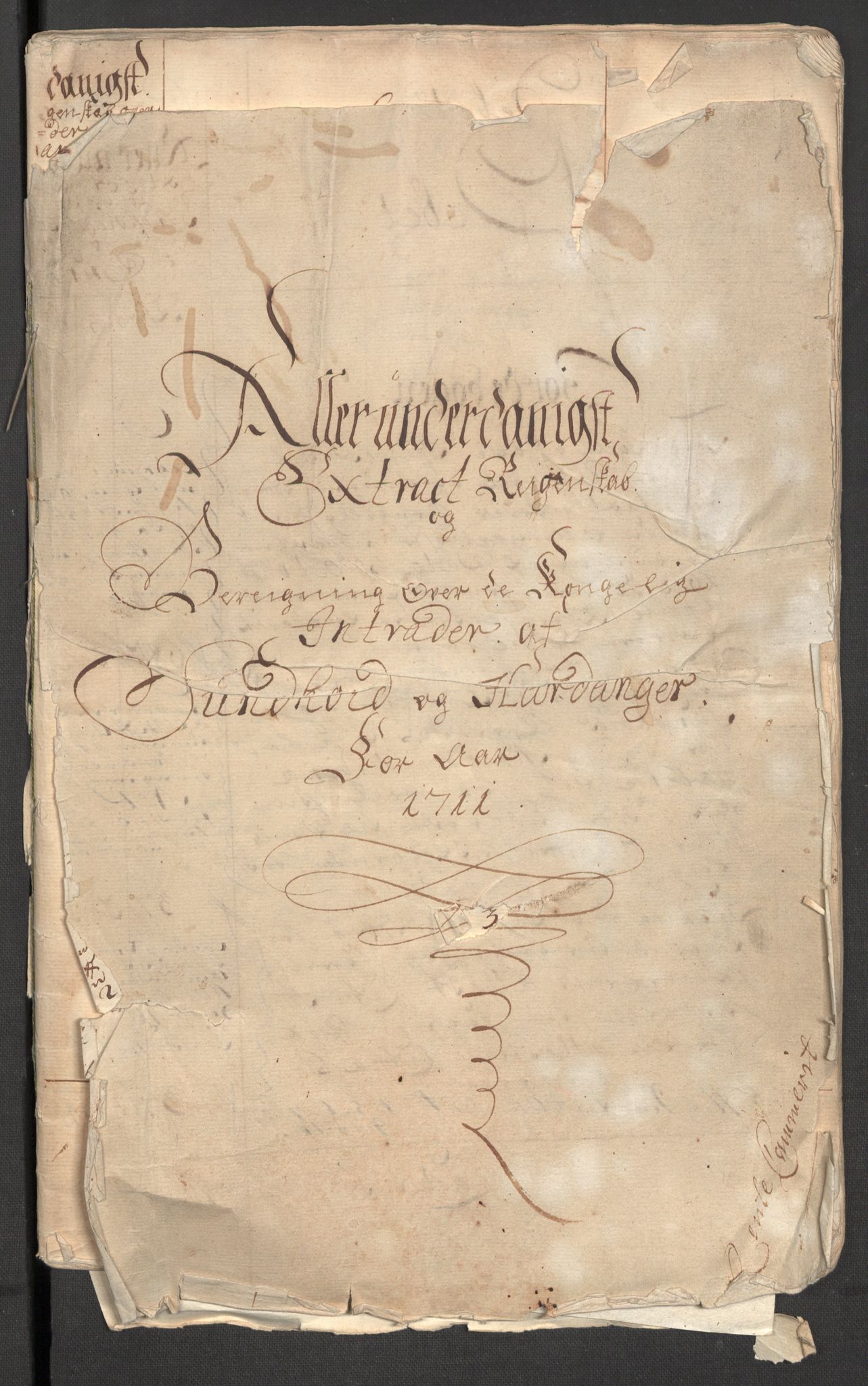 Rentekammeret inntil 1814, Reviderte regnskaper, Fogderegnskap, AV/RA-EA-4092/R48/L2987: Fogderegnskap Sunnhordland og Hardanger, 1711, s. 4