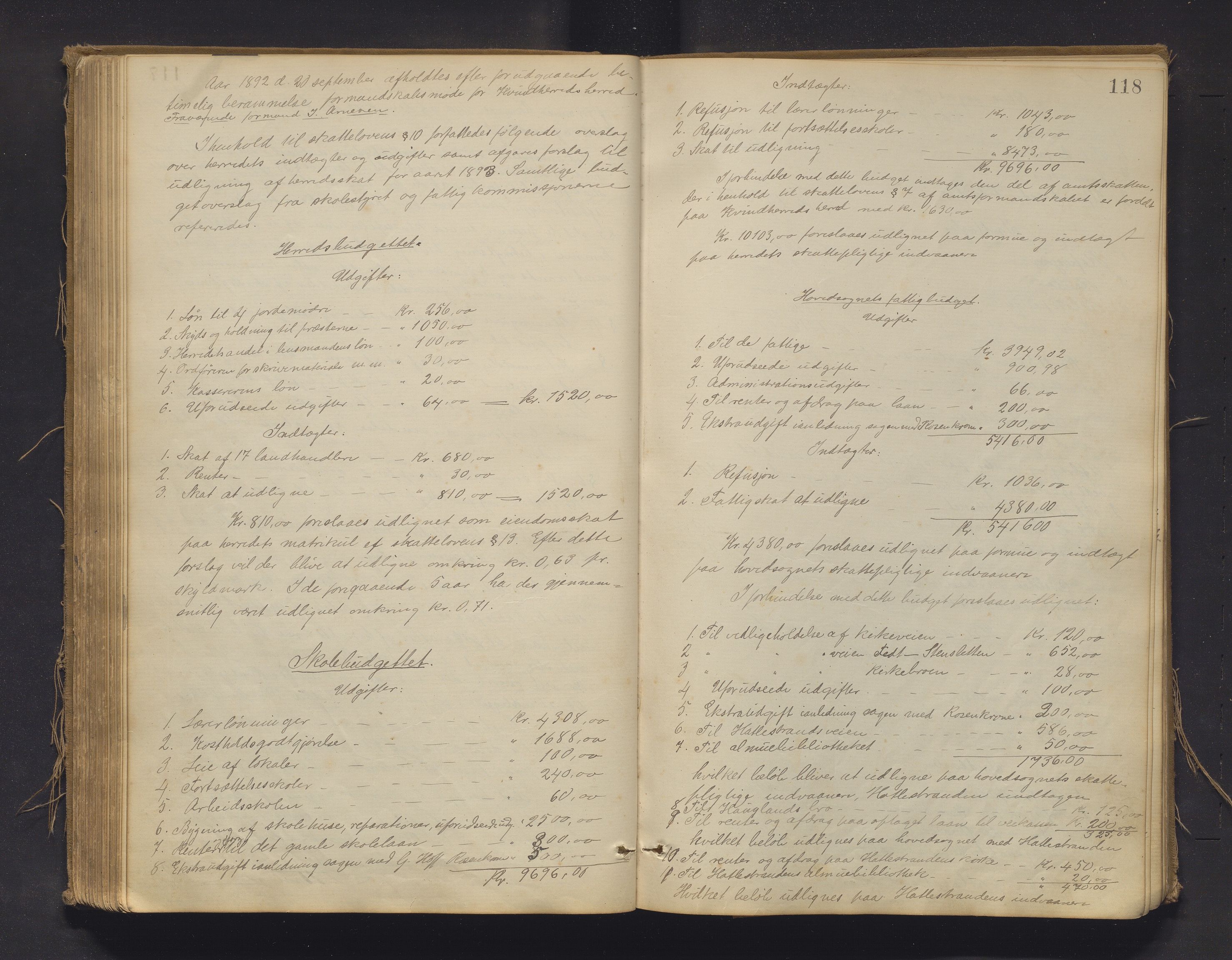 Kvinnherad kommune. Formannskapet, IKAH/1224-021/A/Aa/L0002: Møtebok for formannskap og heradstyre i Kvinnherad prestegjeld og styre i soknekommunane Kvinnherad, Ølve, Husnes og Ænes, 1885-1896, s. 118