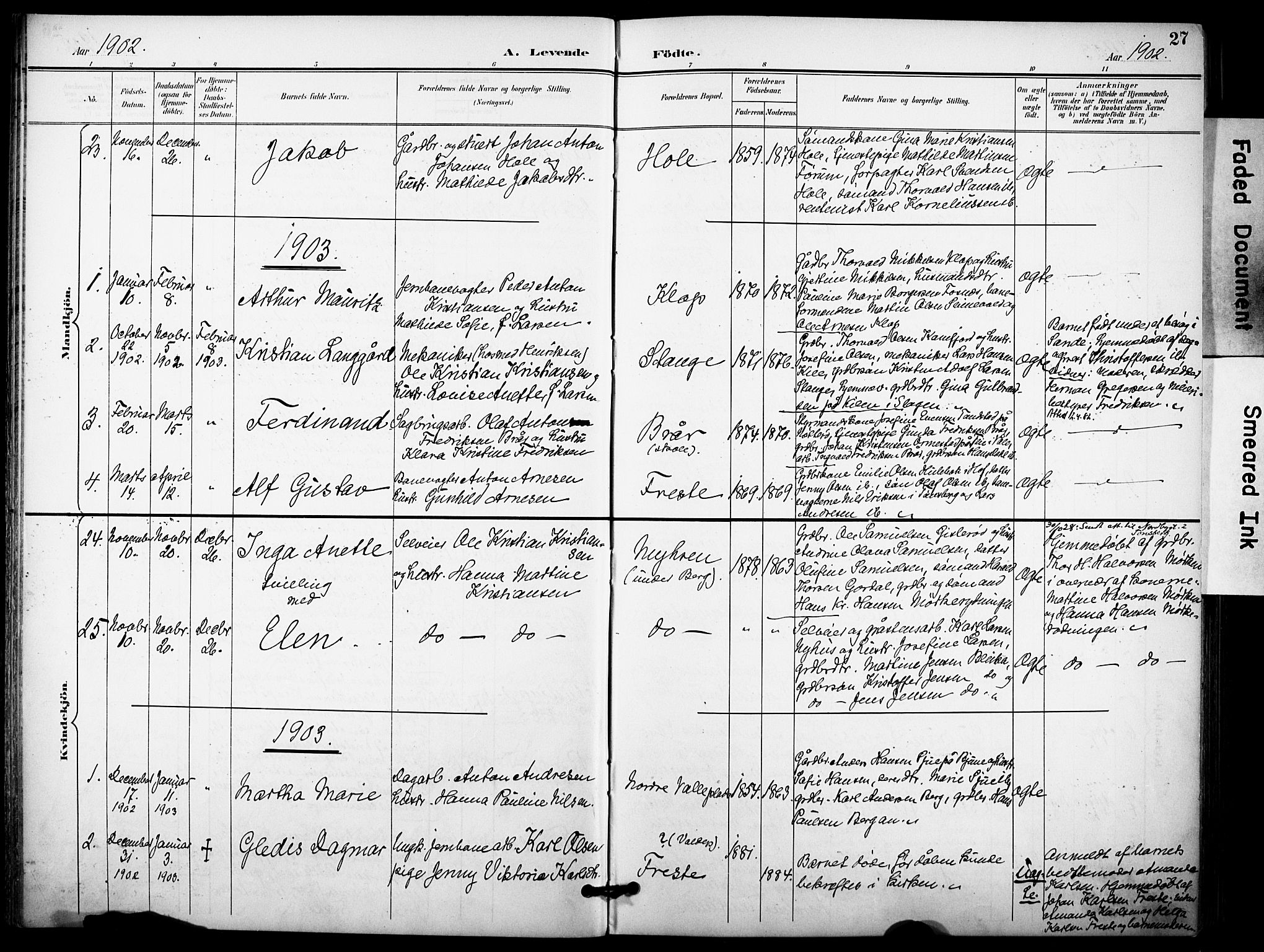Ramnes kirkebøker, AV/SAKO-A-314/F/Fa/L0008: Ministerialbok nr. I 8, 1896-1913, s. 27