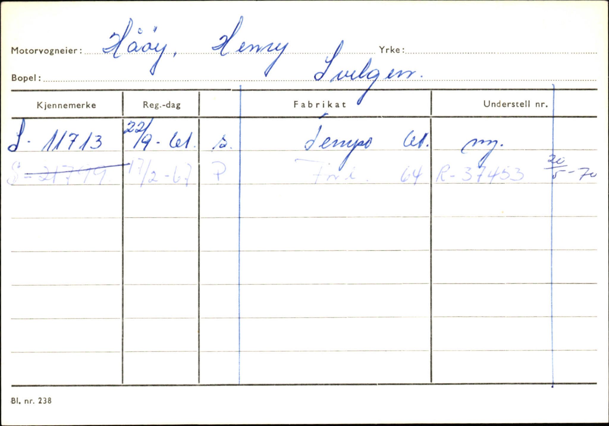 Statens vegvesen, Sogn og Fjordane vegkontor, AV/SAB-A-5301/4/F/L0133: Eigarregister Bremanger A-Å. Gaular A-H, 1945-1975, s. 903