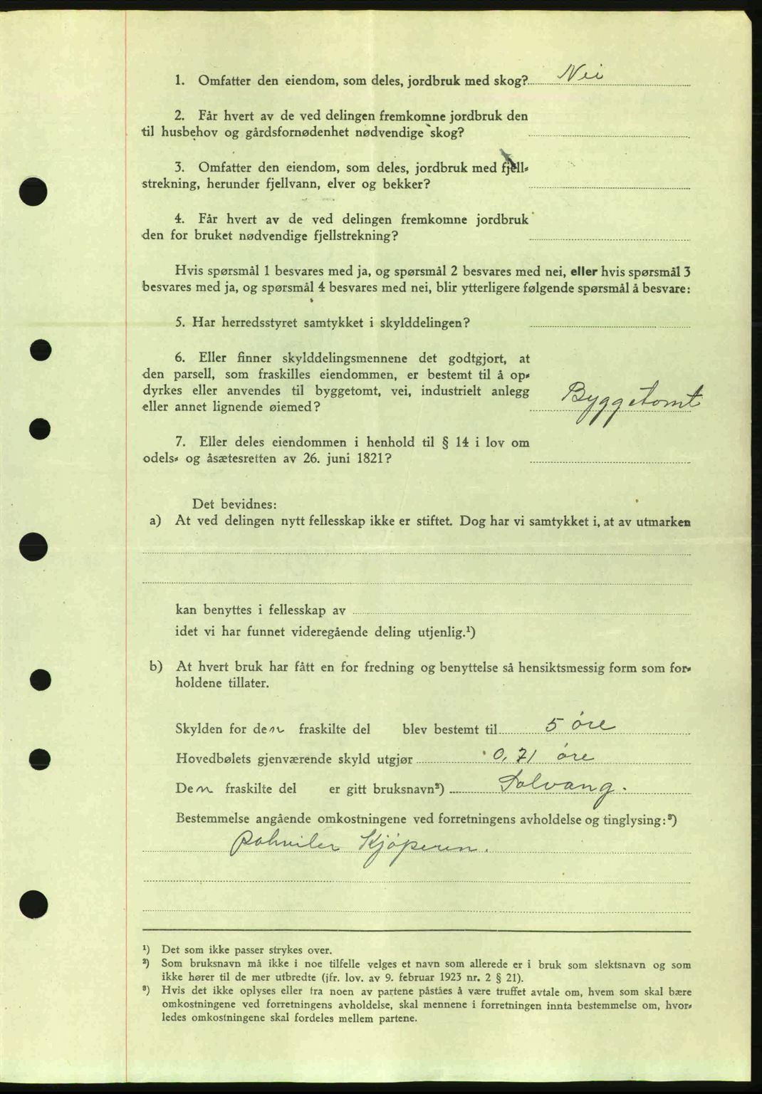 Nordre Sunnmøre sorenskriveri, AV/SAT-A-0006/1/2/2C/2Ca: Pantebok nr. A20a, 1945-1945, Dagboknr: 944/1945