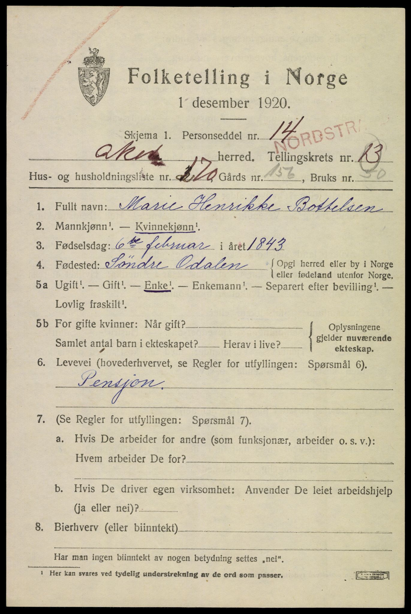 SAO, Folketelling 1920 for 0218 Aker herred, 1920, s. 81654
