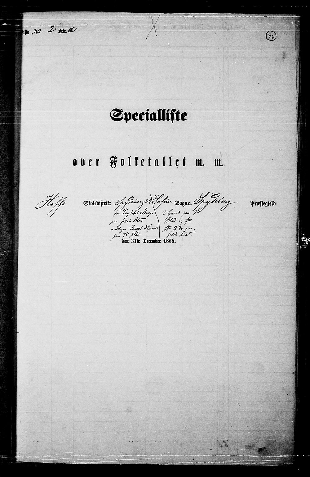 RA, Folketelling 1865 for 0123P Spydeberg prestegjeld, 1865, s. 41