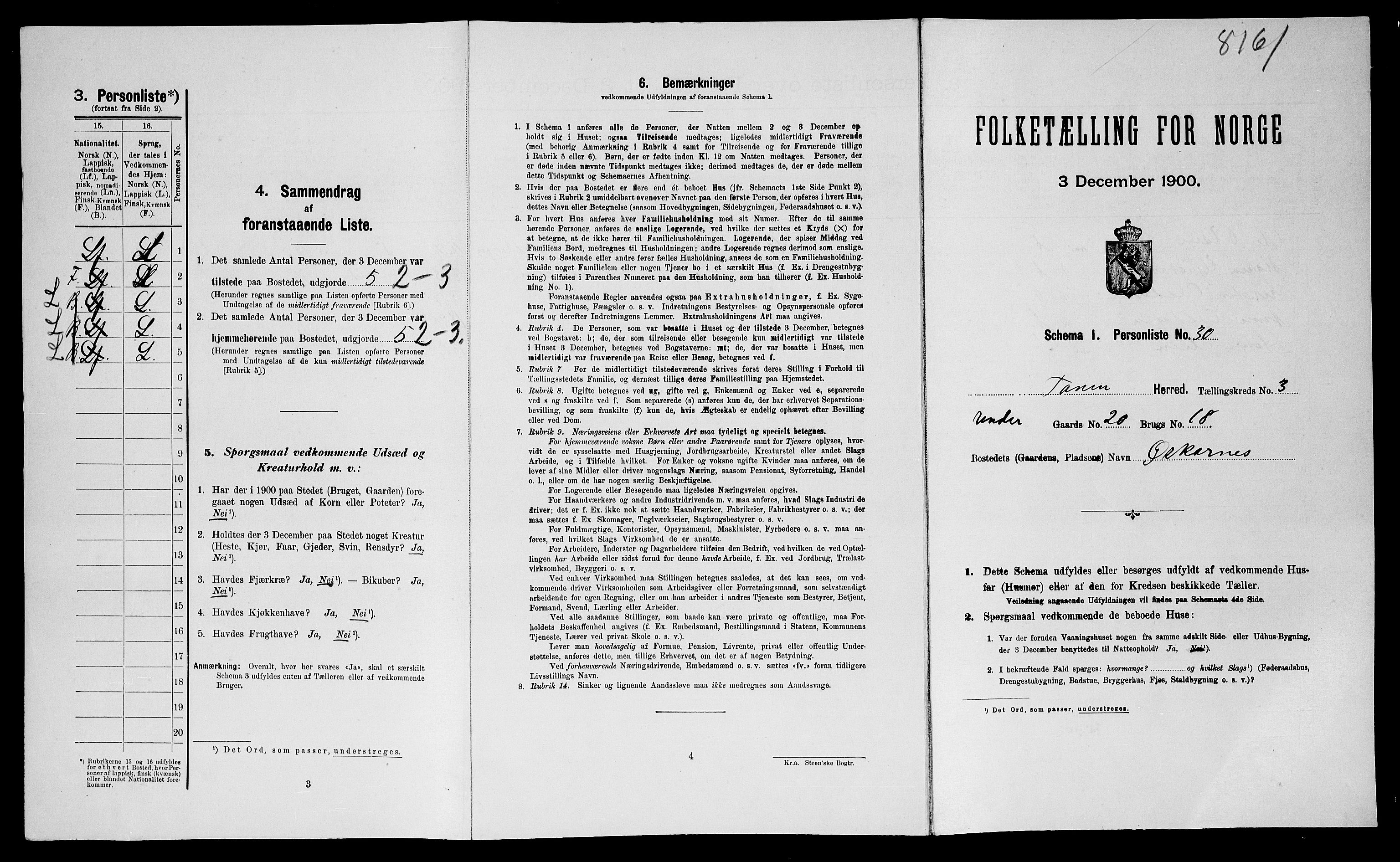 SATØ, Folketelling 1900 for 2025 Tana herred, 1900, s. 456