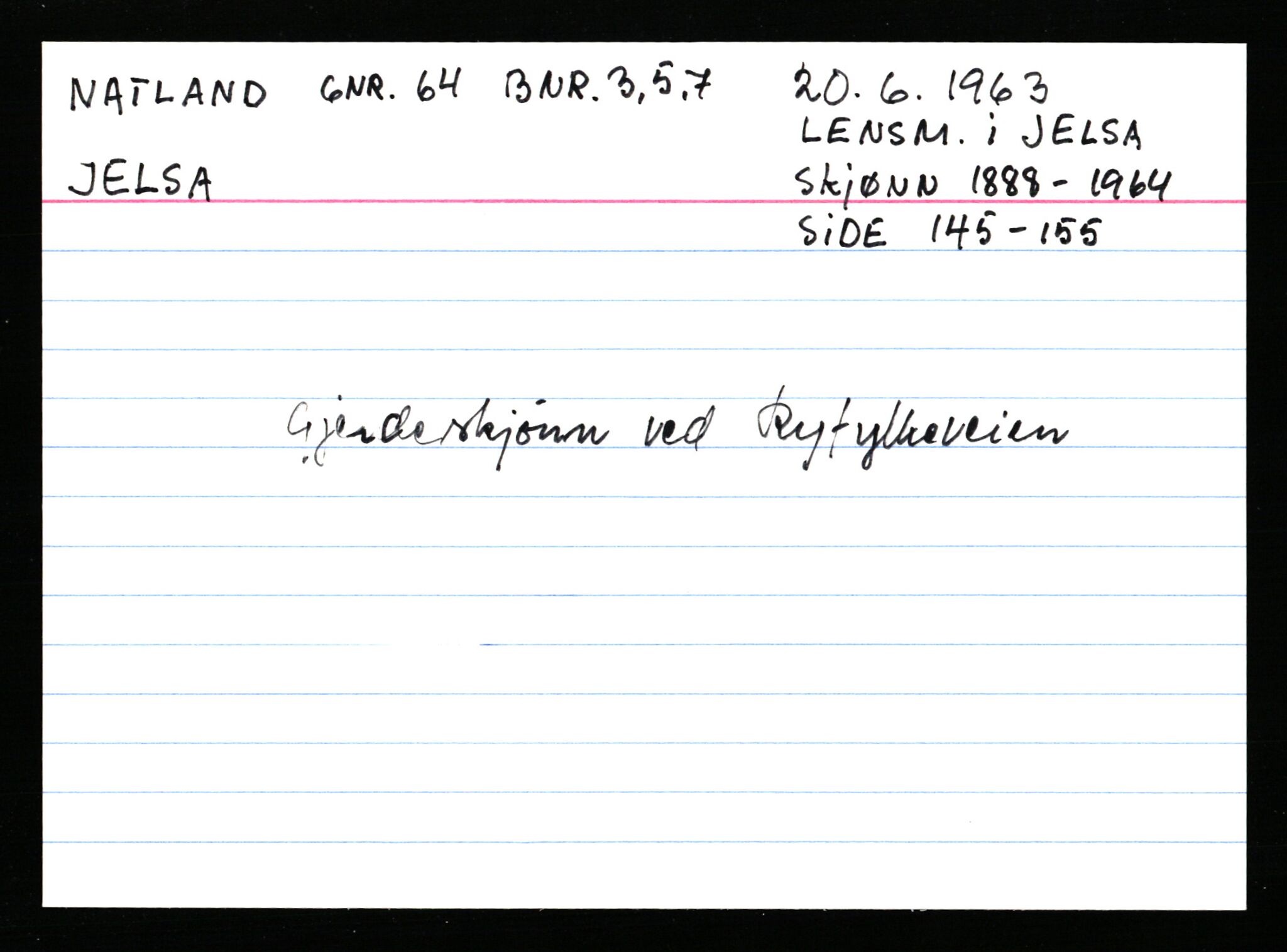 Statsarkivet i Stavanger, AV/SAST-A-101971/03/Y/Ym/L0040: Åstedskort sortert etter gårdsnavn: Mykje - Navrestad, 1600-1950, s. 693