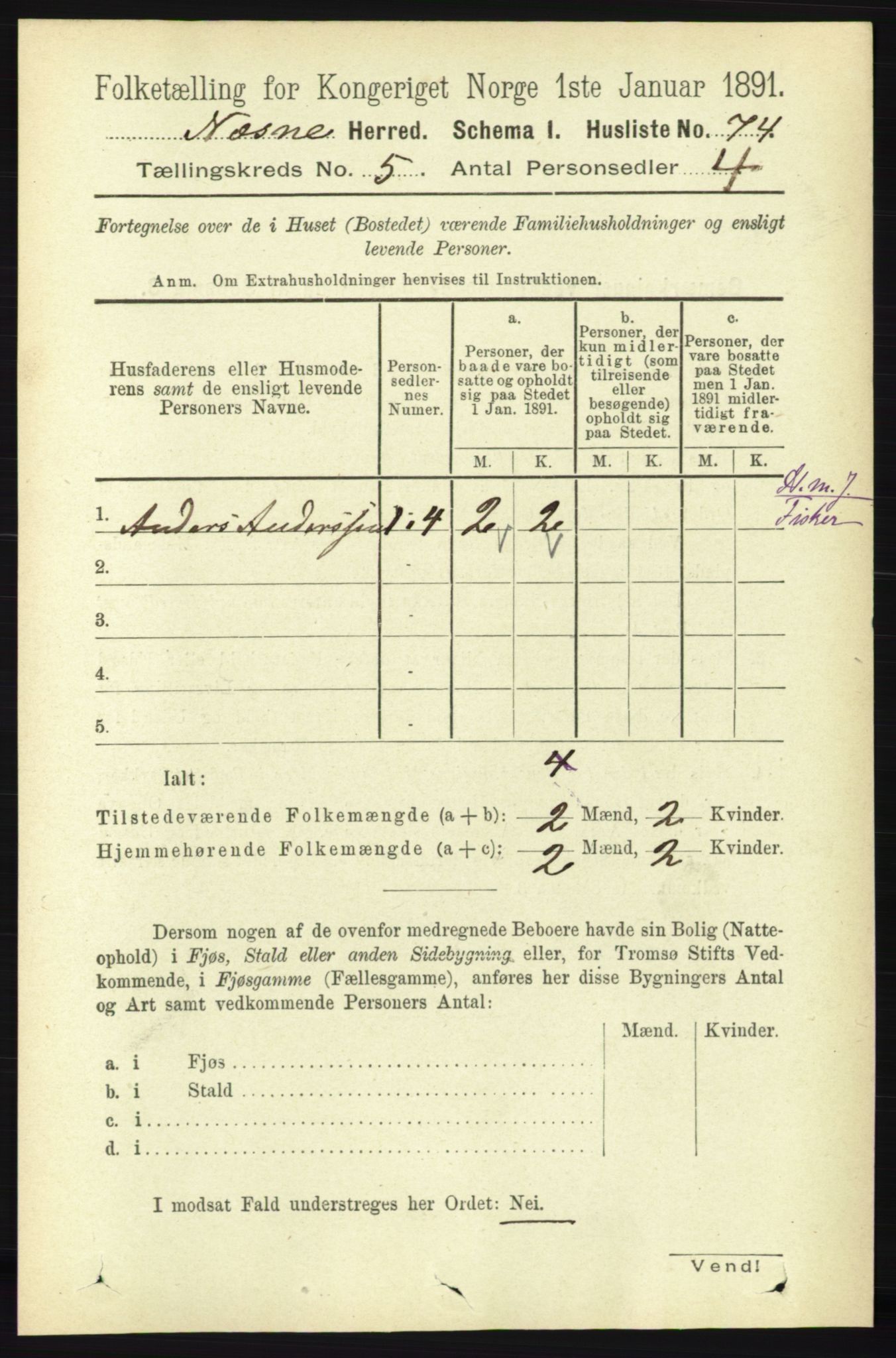 RA, Folketelling 1891 for 1828 Nesna herred, 1891, s. 2770