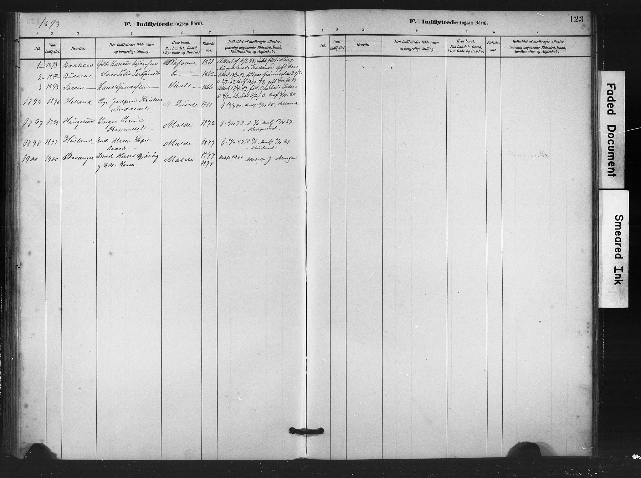 Håland sokneprestkontor, AV/SAST-A-101802/001/30BA/L0011: Ministerialbok nr. A 10, 1883-1900, s. 123