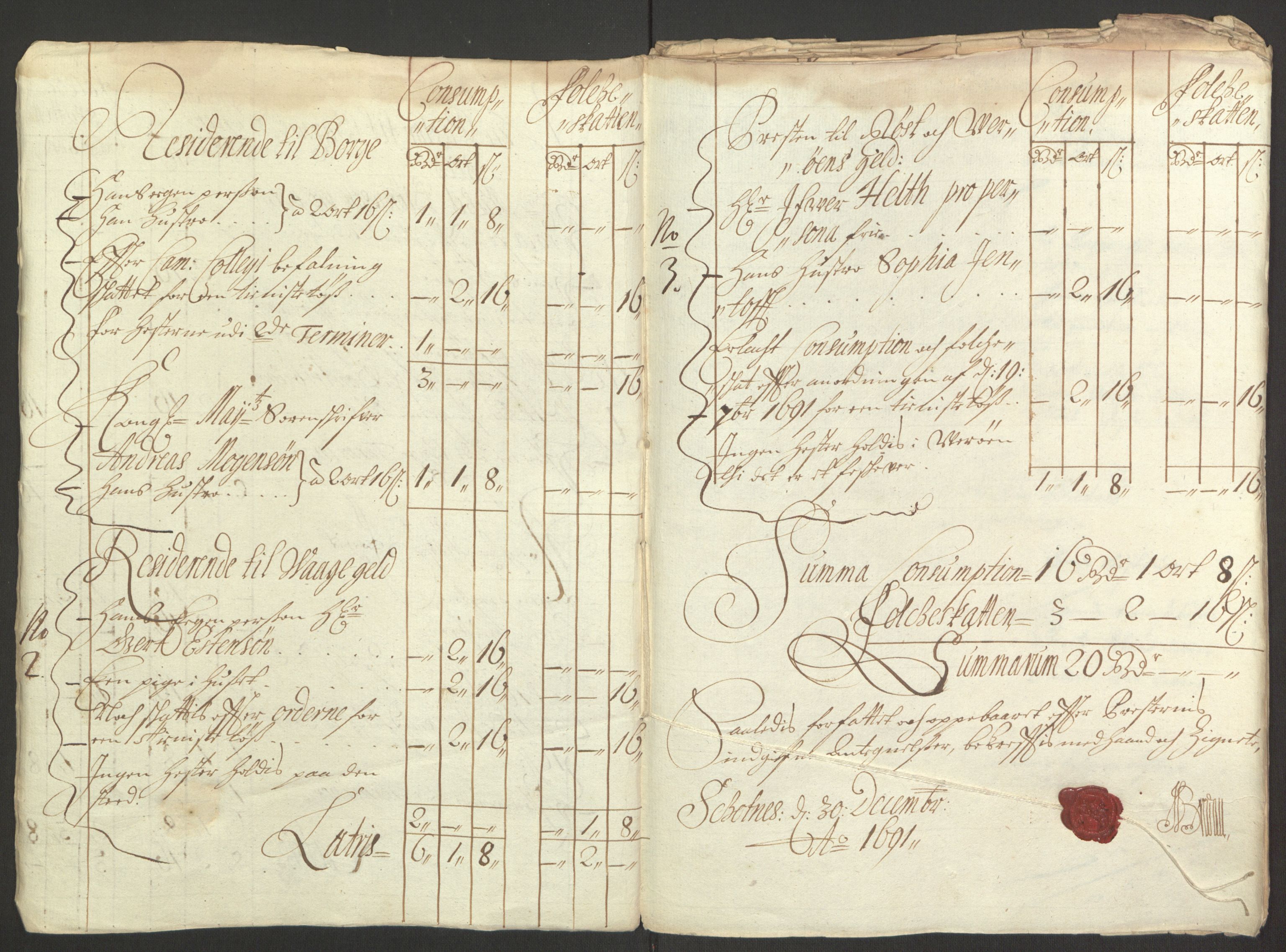 Rentekammeret inntil 1814, Reviderte regnskaper, Fogderegnskap, RA/EA-4092/R67/L4675: Fogderegnskap Vesterålen, Andenes og Lofoten, 1691-1693, s. 61