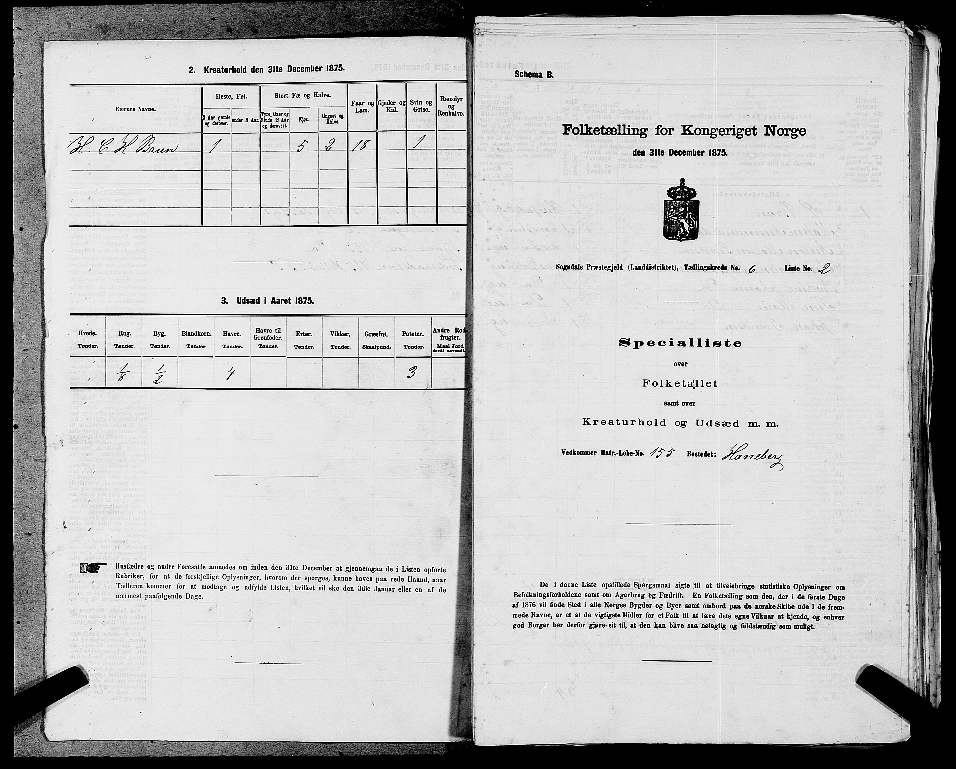 SAST, Folketelling 1875 for 1111L Sokndal prestegjeld, Sokndal landsokn, 1875, s. 429