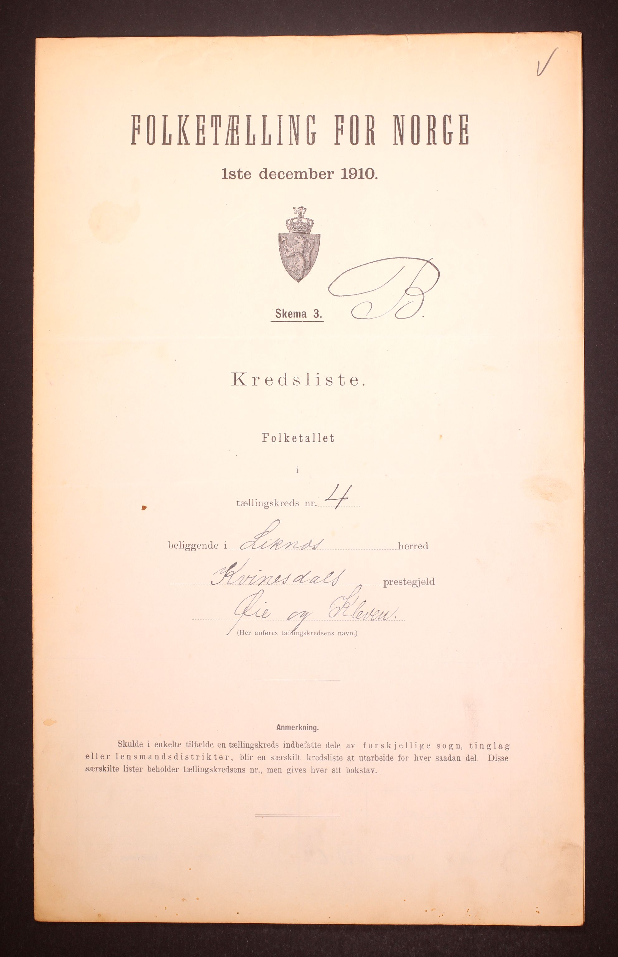RA, Folketelling 1910 for 1037 Liknes herred, 1910, s. 16