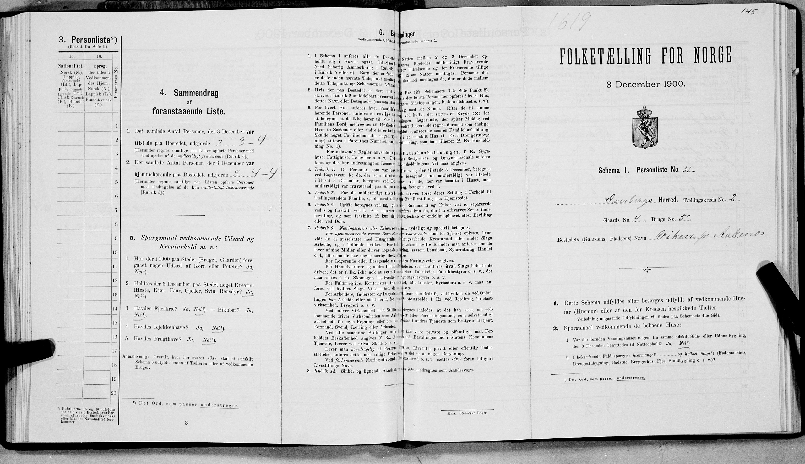 SAT, Folketelling 1900 for 1872 Dverberg herred, 1900, s. 176