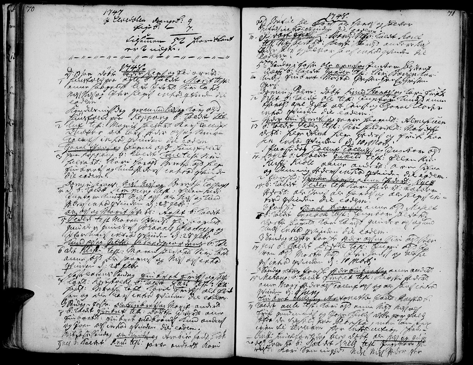 Åmot prestekontor, Hedmark, AV/SAH-PREST-056/H/Ha/Haa/L0002: Ministerialbok nr. 2, 1734-1779, s. 70-71