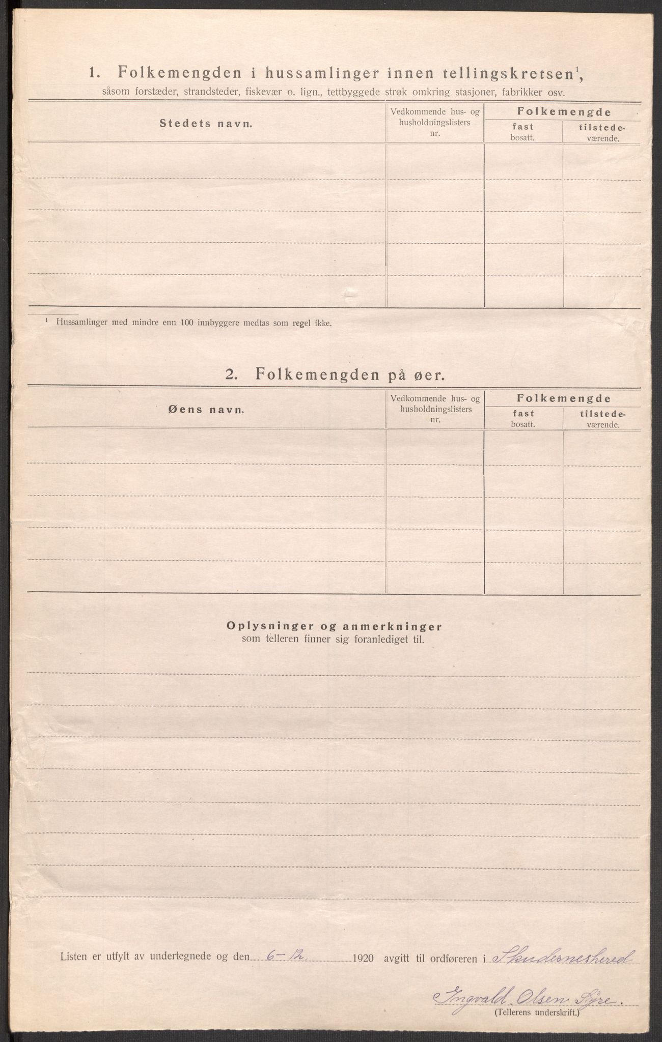 SAST, Folketelling 1920 for 1150 Skudenes herred, 1920, s. 20