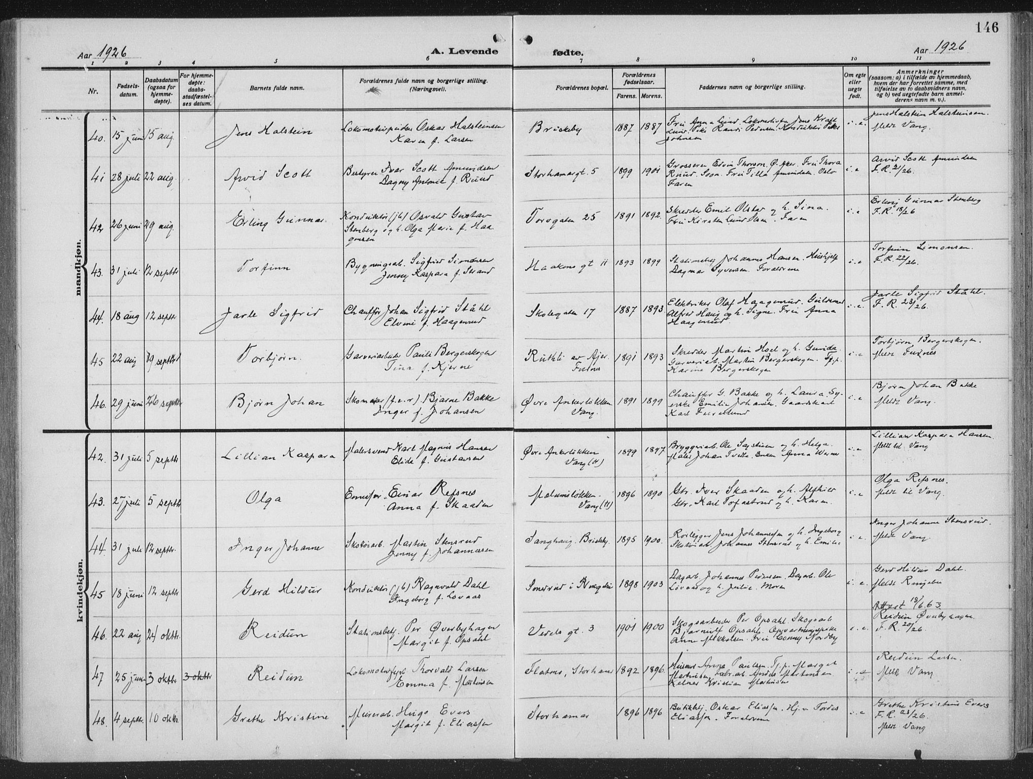 Hamar prestekontor, AV/SAH-DOMPH-002/H/Ha/Haa/L0002: Ministerialbok nr. 2, 1915-1936, s. 146