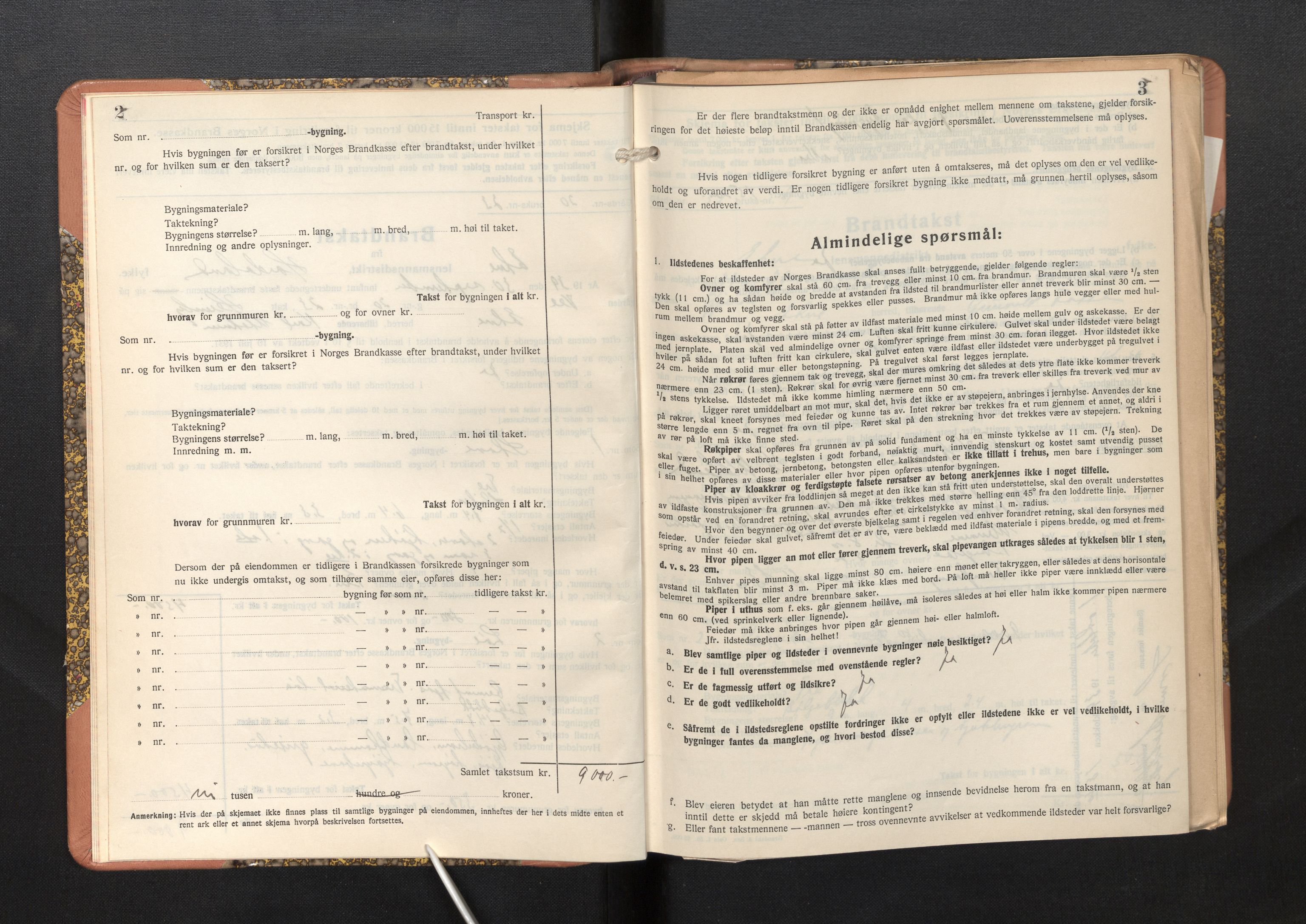 Lensmannen i Etne, SAB/A-31601/0012/L0002: Branntakstprotokoll, skjematakst, 1939-1948, s. 2-3