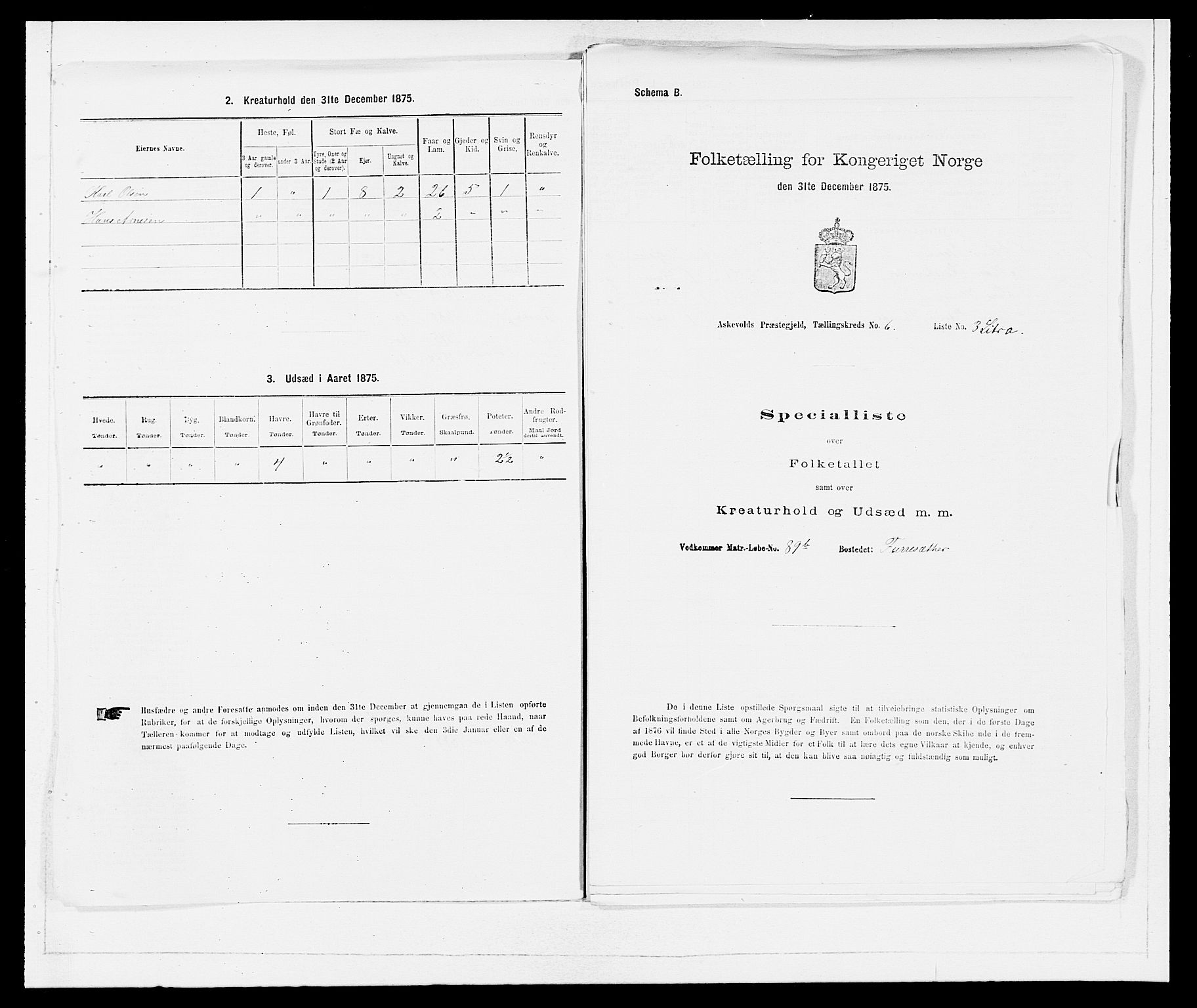 SAB, Folketelling 1875 for 1428P Askvoll prestegjeld, 1875, s. 461