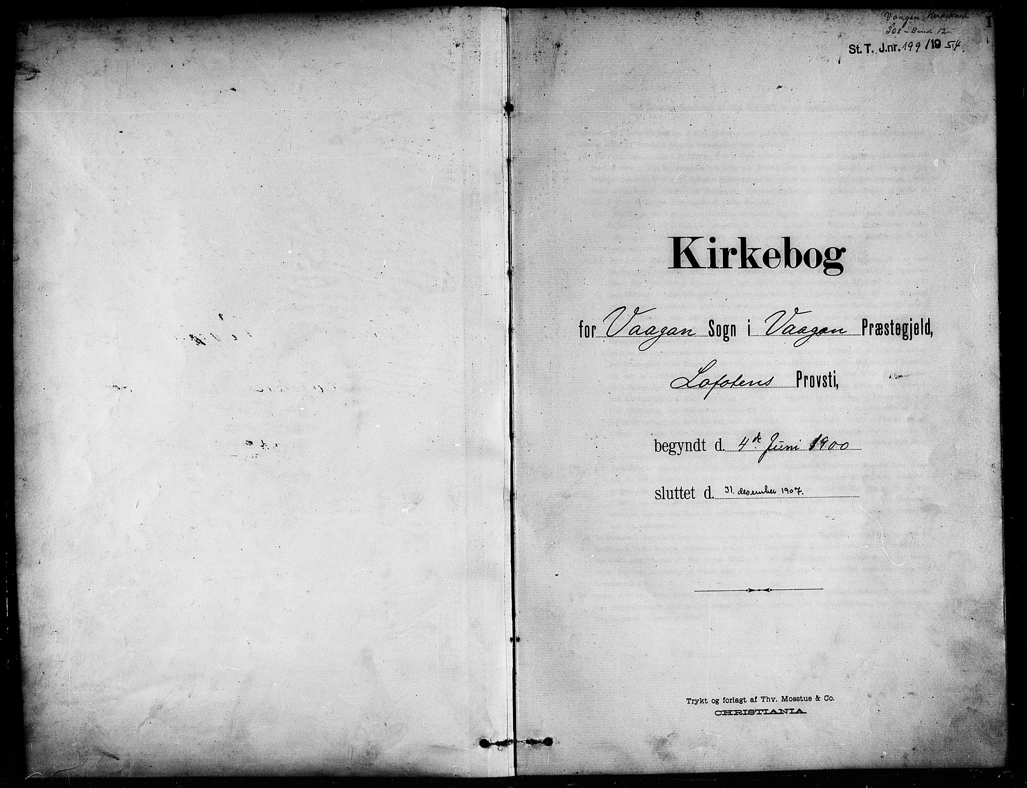 Ministerialprotokoller, klokkerbøker og fødselsregistre - Nordland, AV/SAT-A-1459/874/L1078: Klokkerbok nr. 874C07, 1900-1907, s. 1