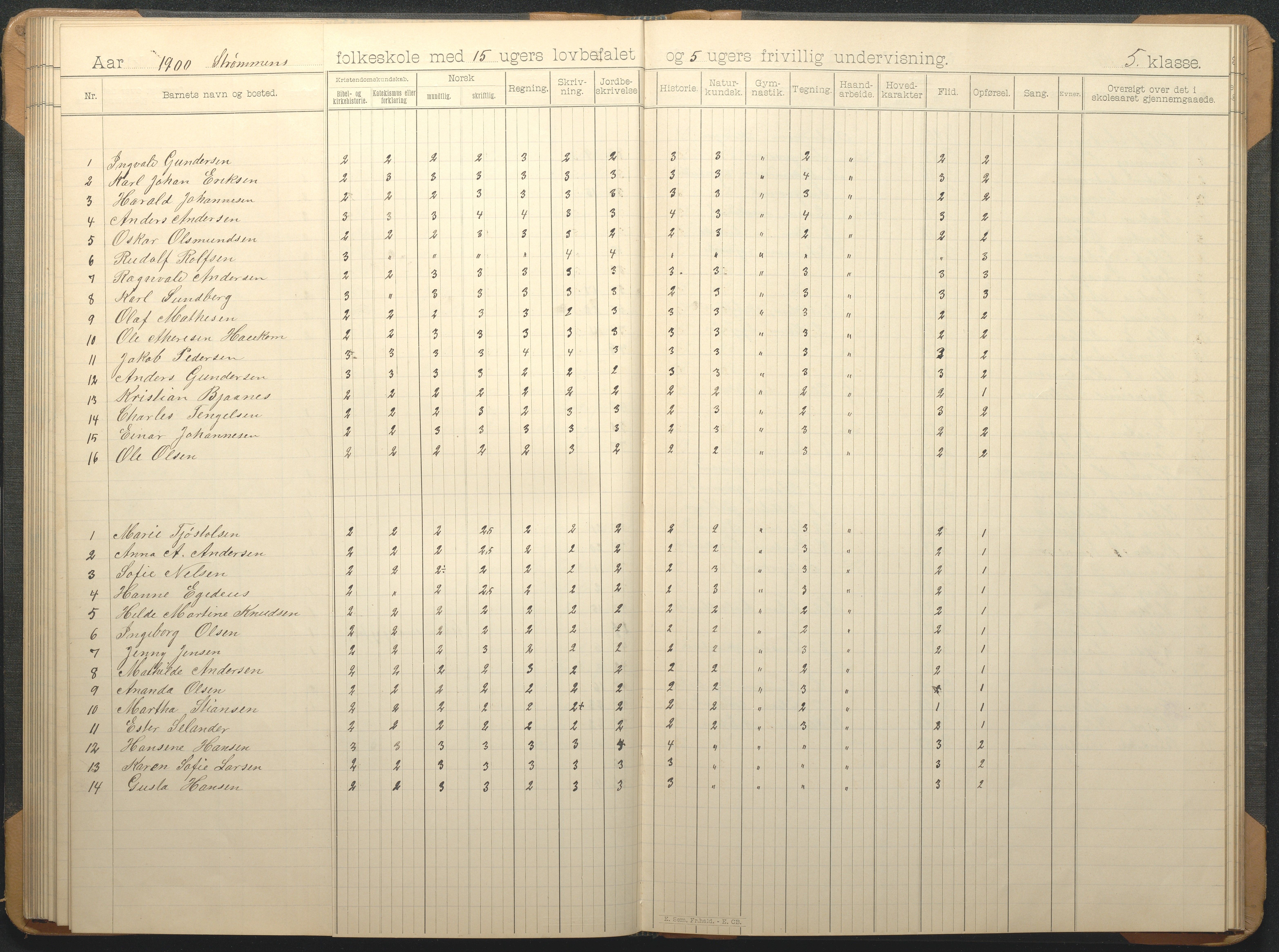 Øyestad kommune frem til 1979, AAKS/KA0920-PK/06/06G/L0009: Skoleprotokoll, 1891-1902