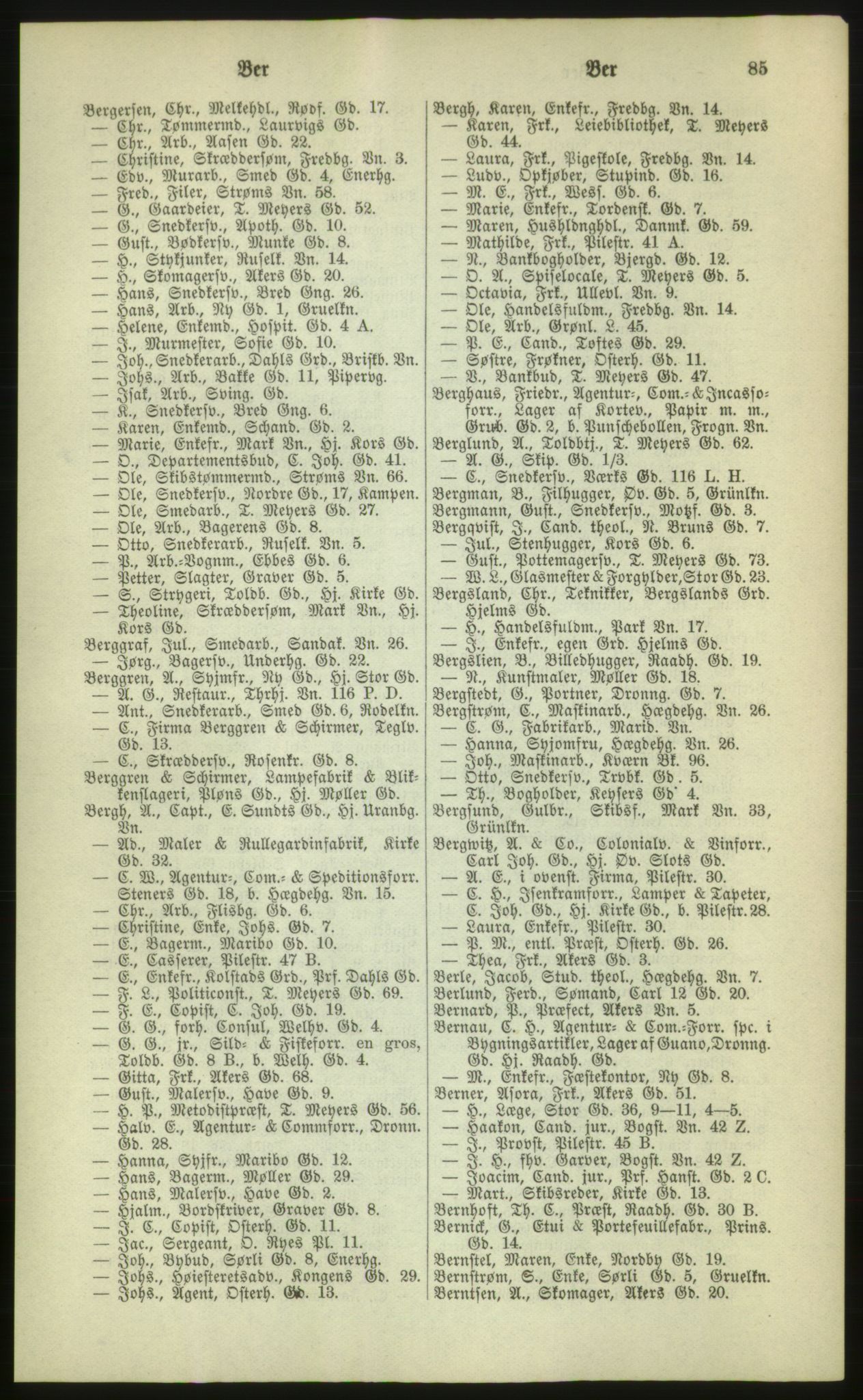 Kristiania/Oslo adressebok, PUBL/-, 1880, s. 85