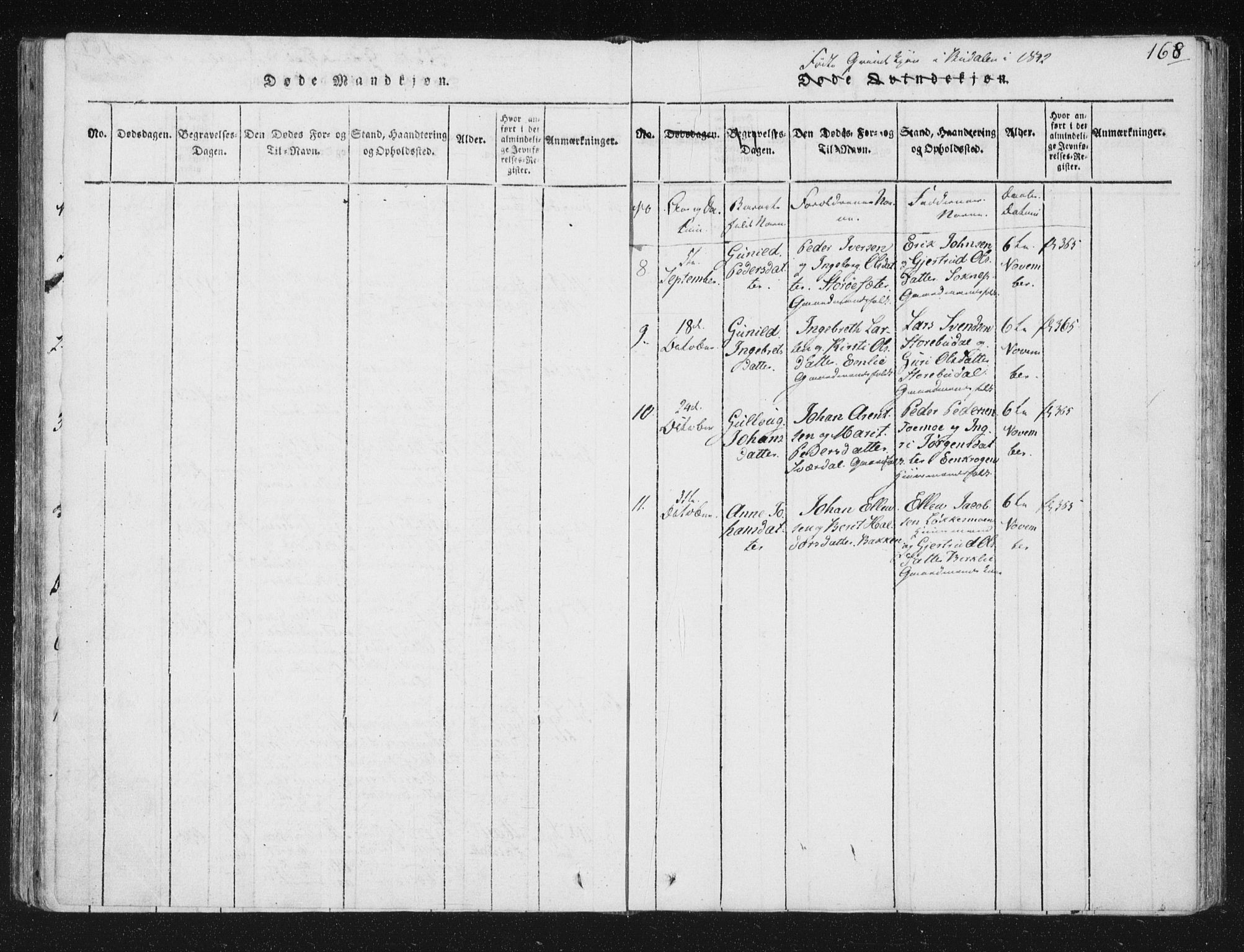 Ministerialprotokoller, klokkerbøker og fødselsregistre - Sør-Trøndelag, SAT/A-1456/687/L0996: Ministerialbok nr. 687A04, 1816-1842, s. 168