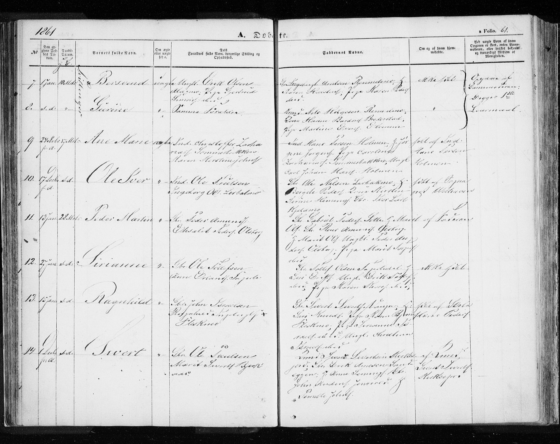 Målselv sokneprestembete, AV/SATØ-S-1311/G/Ga/Gaa/L0003kirke: Ministerialbok nr. 3, 1853-1863, s. 61