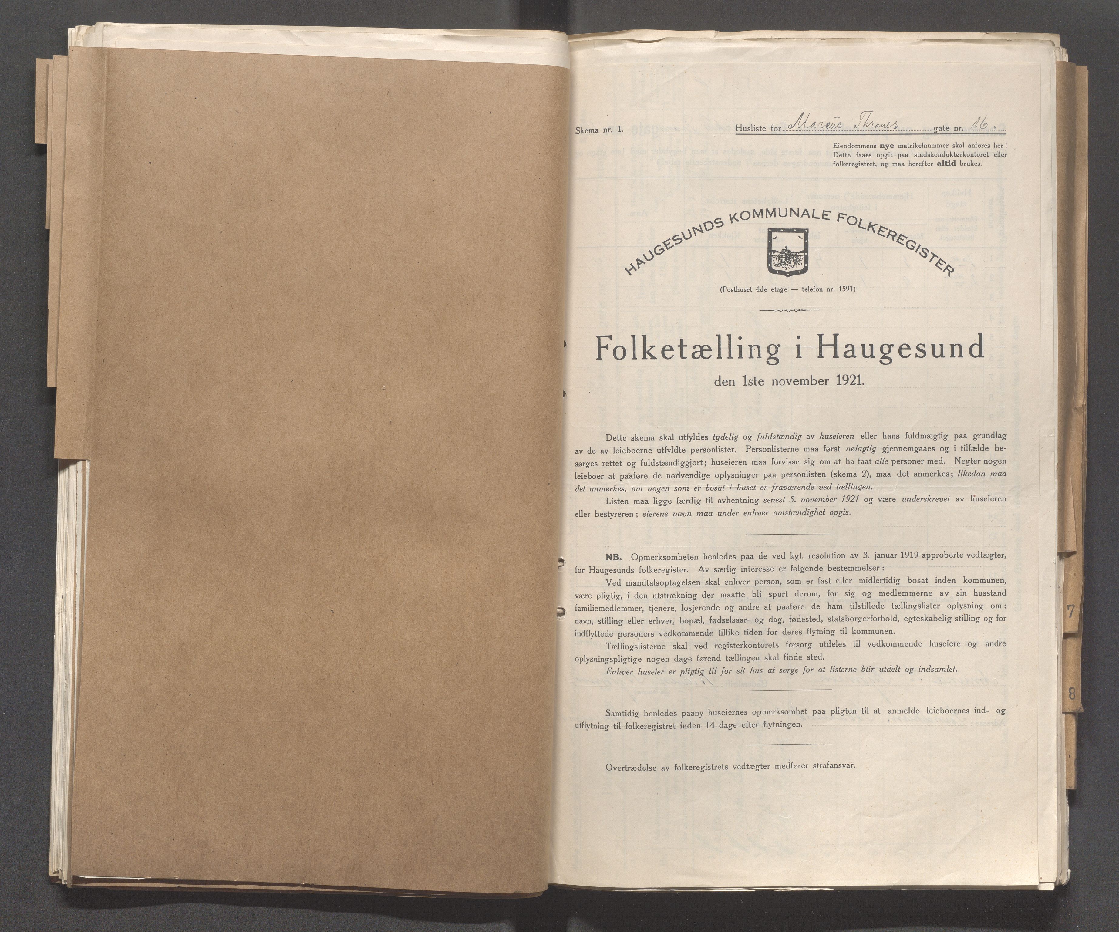 IKAR, Kommunal folketelling 1.11.1921 for Haugesund, 1921, s. 3060