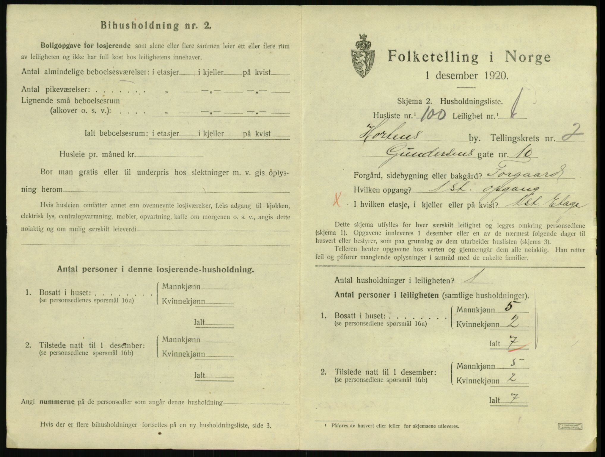 SAKO, Folketelling 1920 for 0703 Horten kjøpstad, 1920, s. 3711