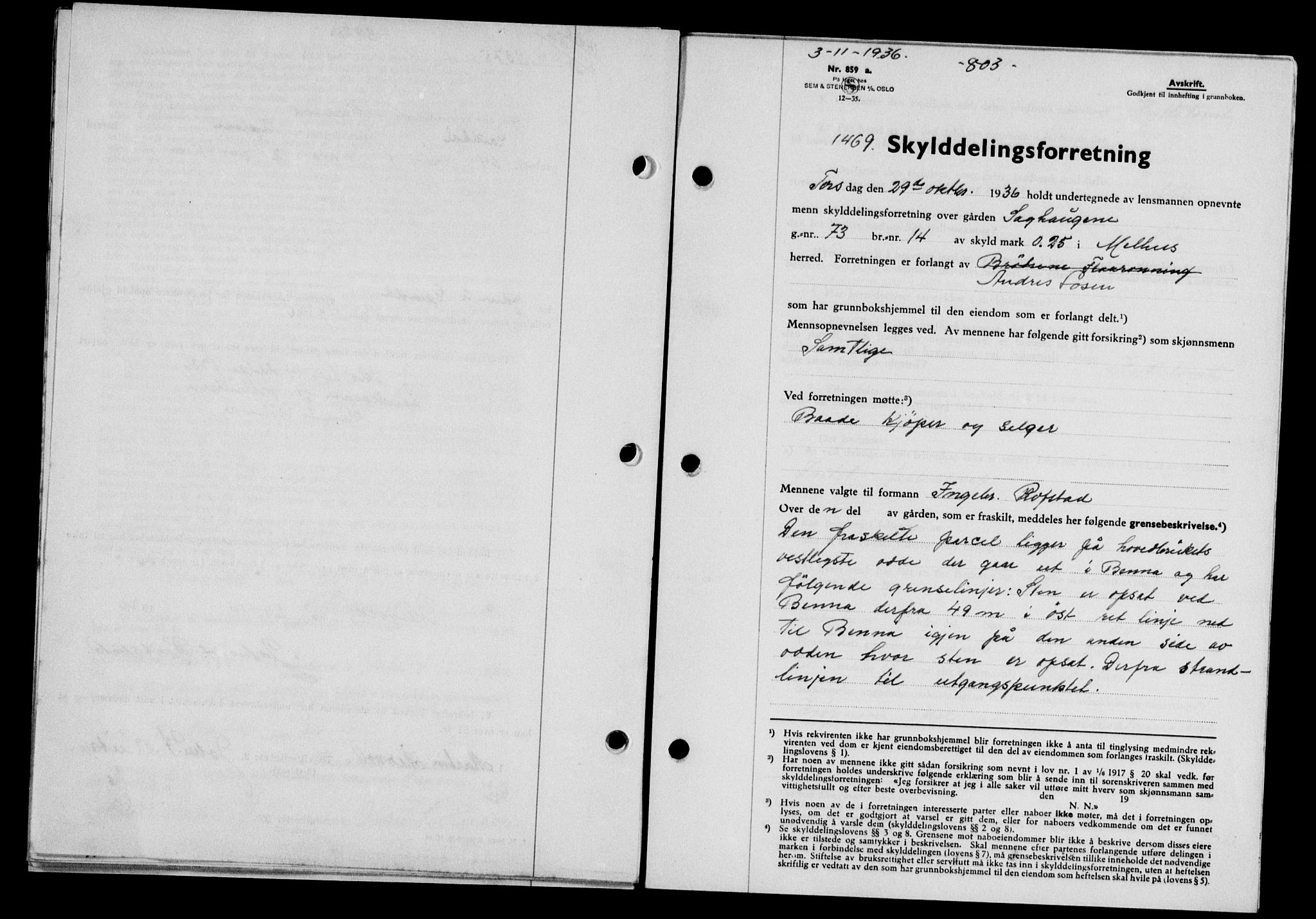 Gauldal sorenskriveri, SAT/A-0014/1/2/2C/L0046: Pantebok nr. 49-50, 1936-1937, Dagboknr: 1469/1936