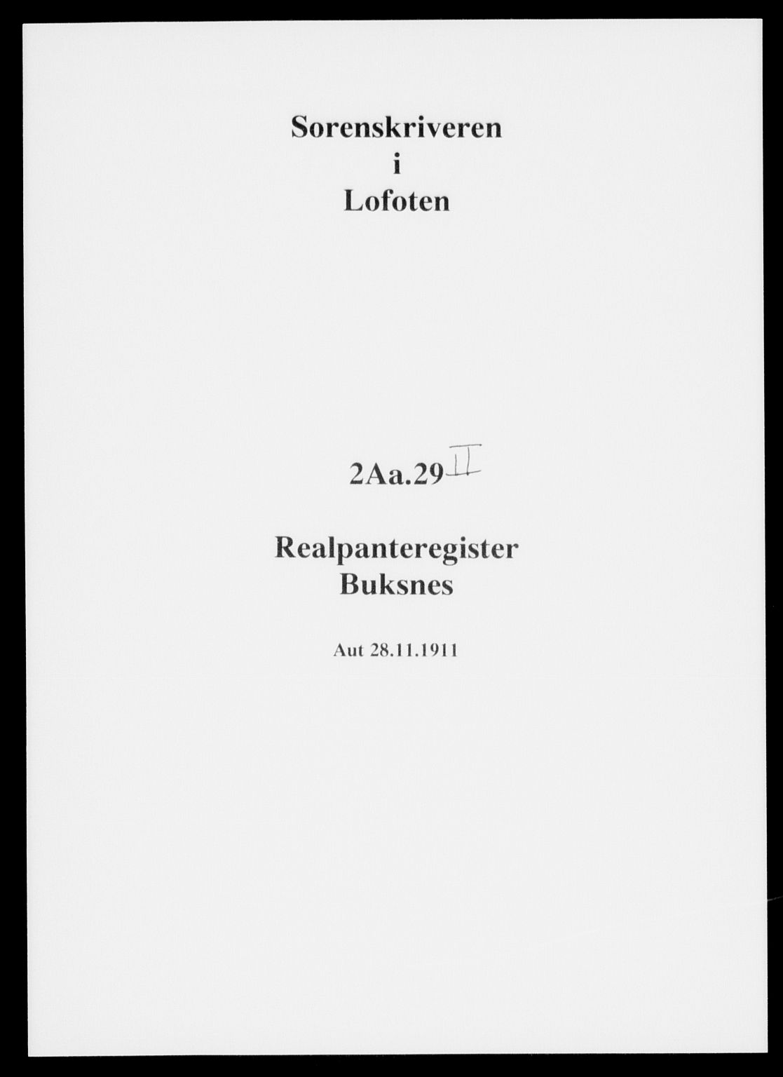 Lofoten sorenskriveri, SAT/A-0017/1/2/2A/L0029b: Panteregister nr. 29b