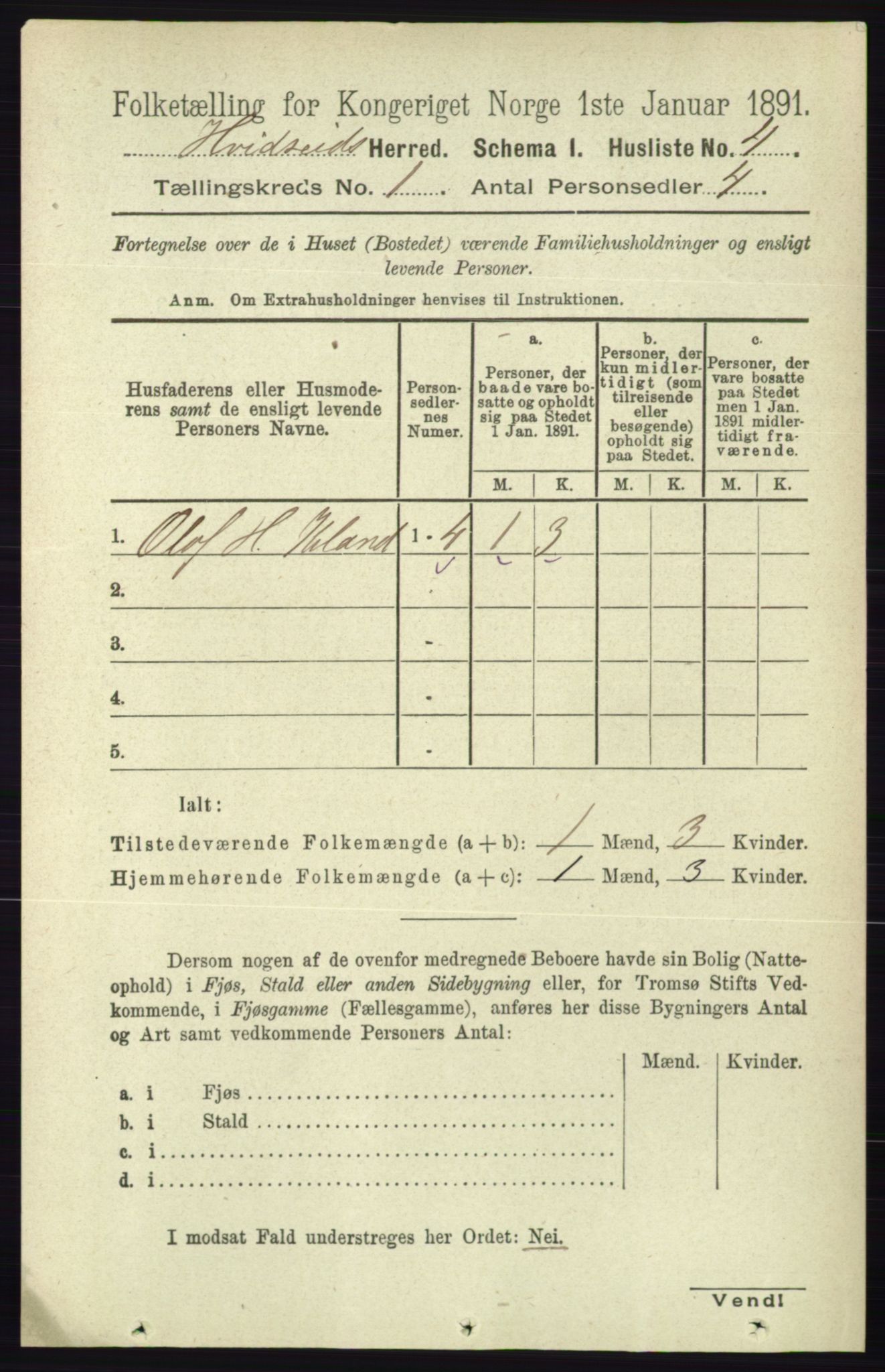 RA, Folketelling 1891 for 0829 Kviteseid herred, 1891, s. 44