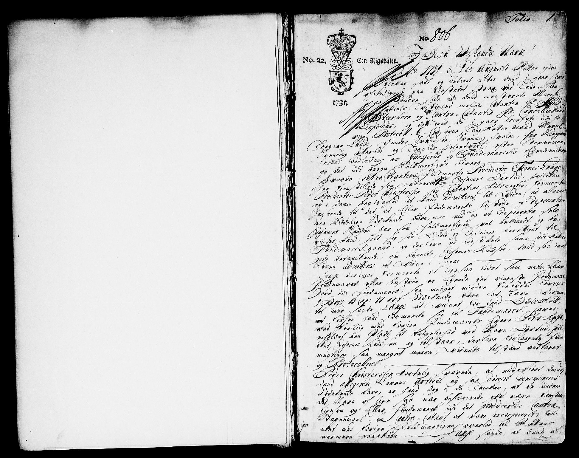 Nedre Telemark sorenskriveri, AV/SAKO-A-135/F/Fa/L0013: Tingbok, 1731-1733, s. 1