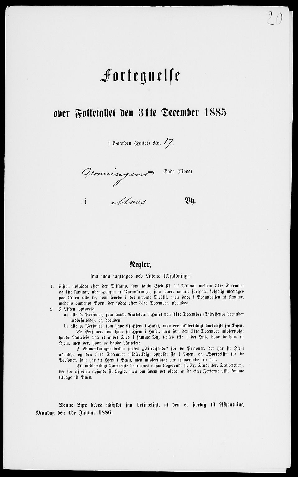 RA, Folketelling 1885 for 0104 Moss kjøpstad, 1885, s. 49