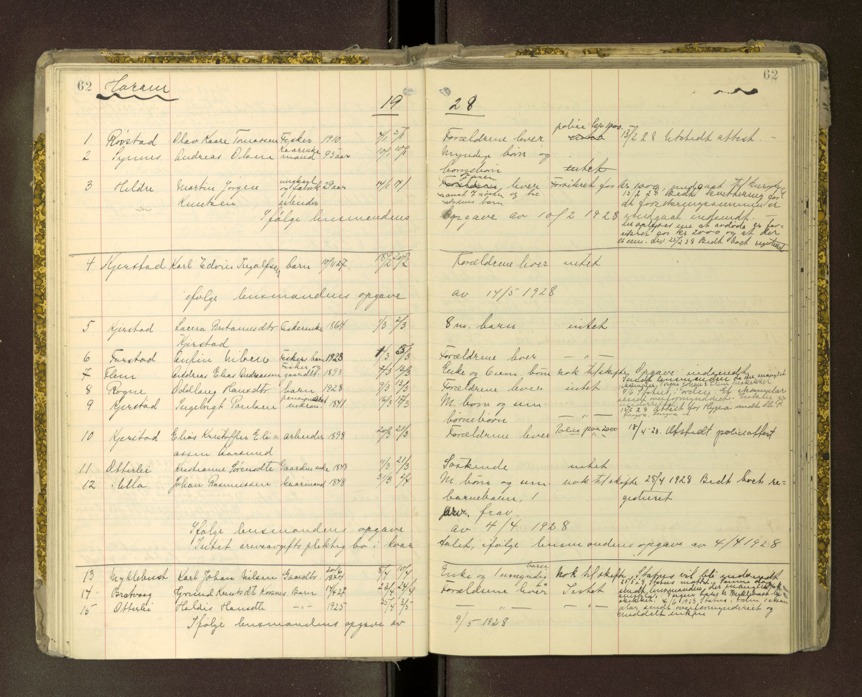 Nordre Sunnmøre sorenskriveri, AV/SAT-A-0006/1/3/3L/L0009: Dødsfallsprotokoll, 1926-1933, s. 62