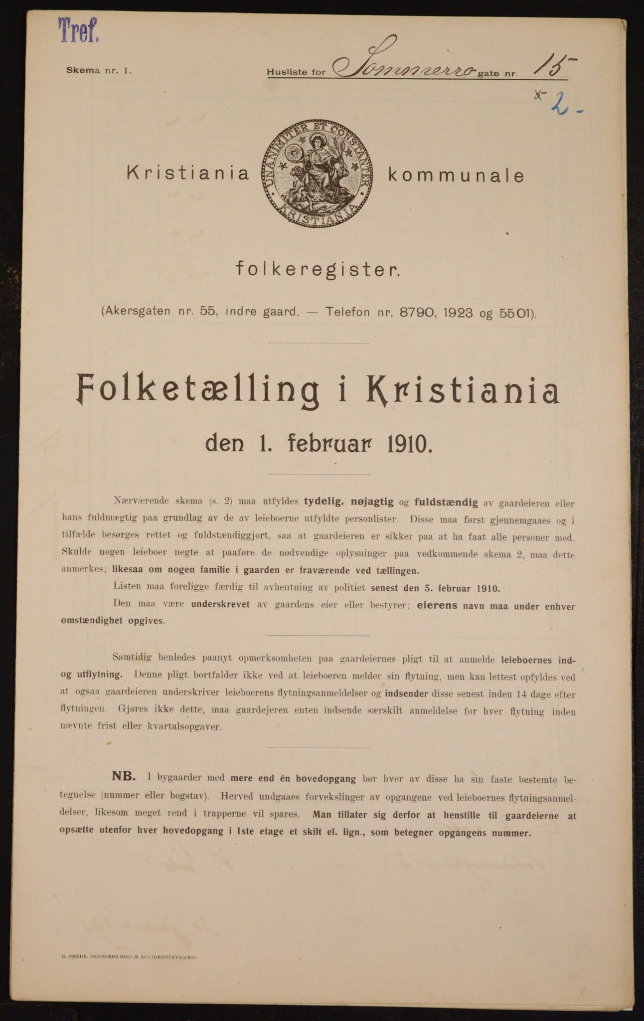 OBA, Kommunal folketelling 1.2.1910 for Kristiania, 1910, s. 95037