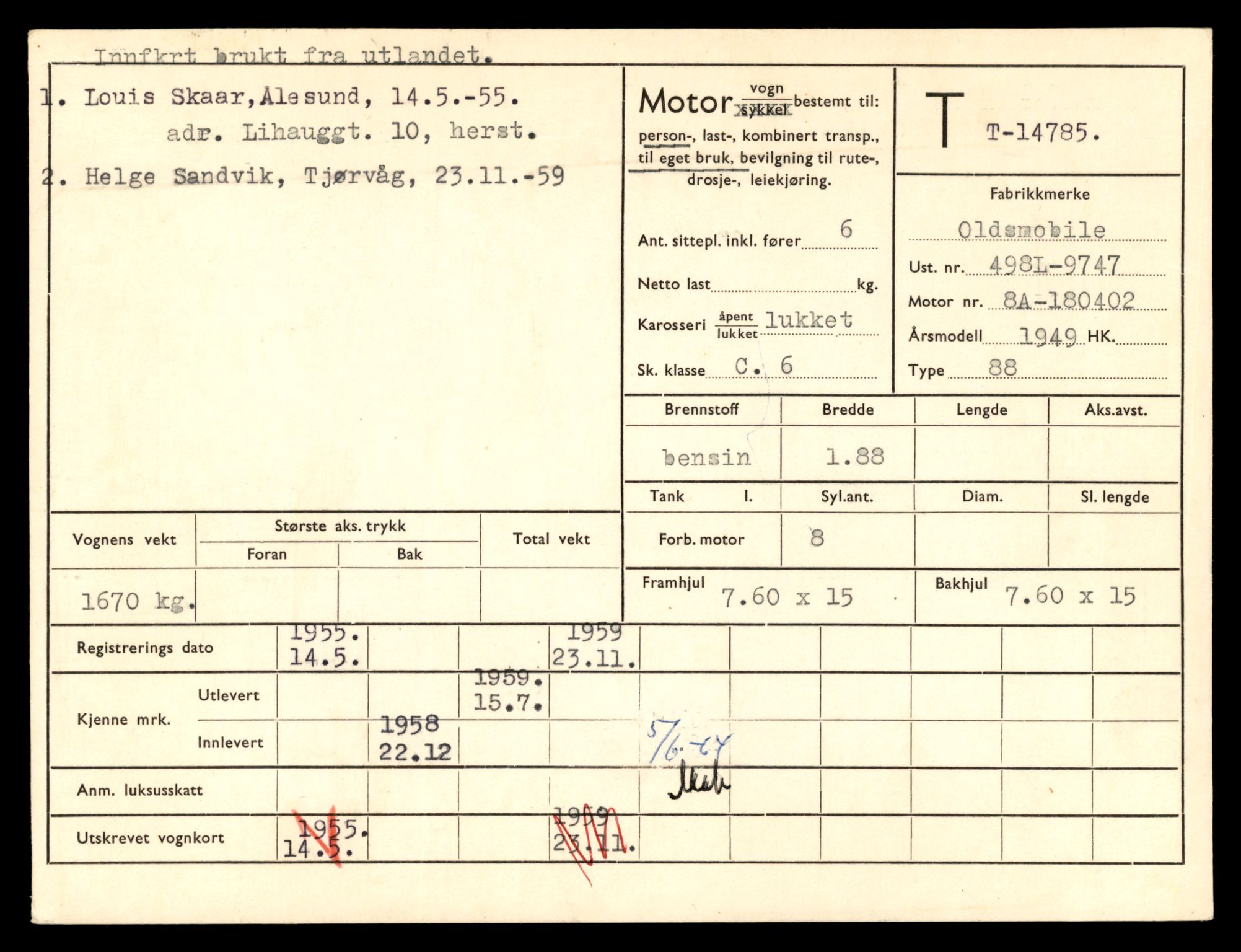 Møre og Romsdal vegkontor - Ålesund trafikkstasjon, AV/SAT-A-4099/F/Fe/L0048: Registreringskort for kjøretøy T 14721 - T 14863, 1927-1998, s. 1361